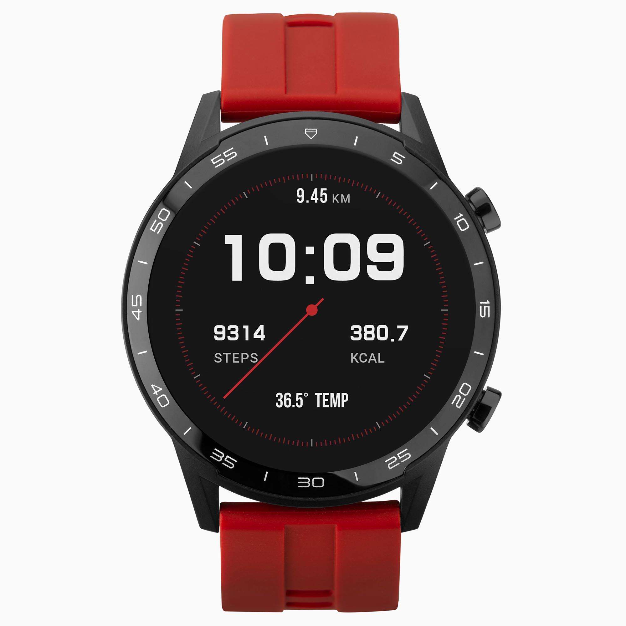 Sekonda Black Interactive Dial Red Silicone Strap Men's Smart Watch 1910