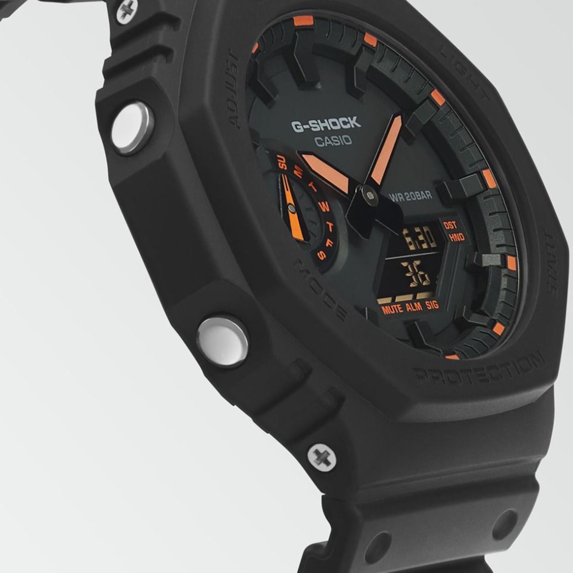 Casio G-Shock Octagon Series ‘CasiOak’ Quartz Grey Dial Grey Silicone Strap Mens Watch GA-2100-1A4ER