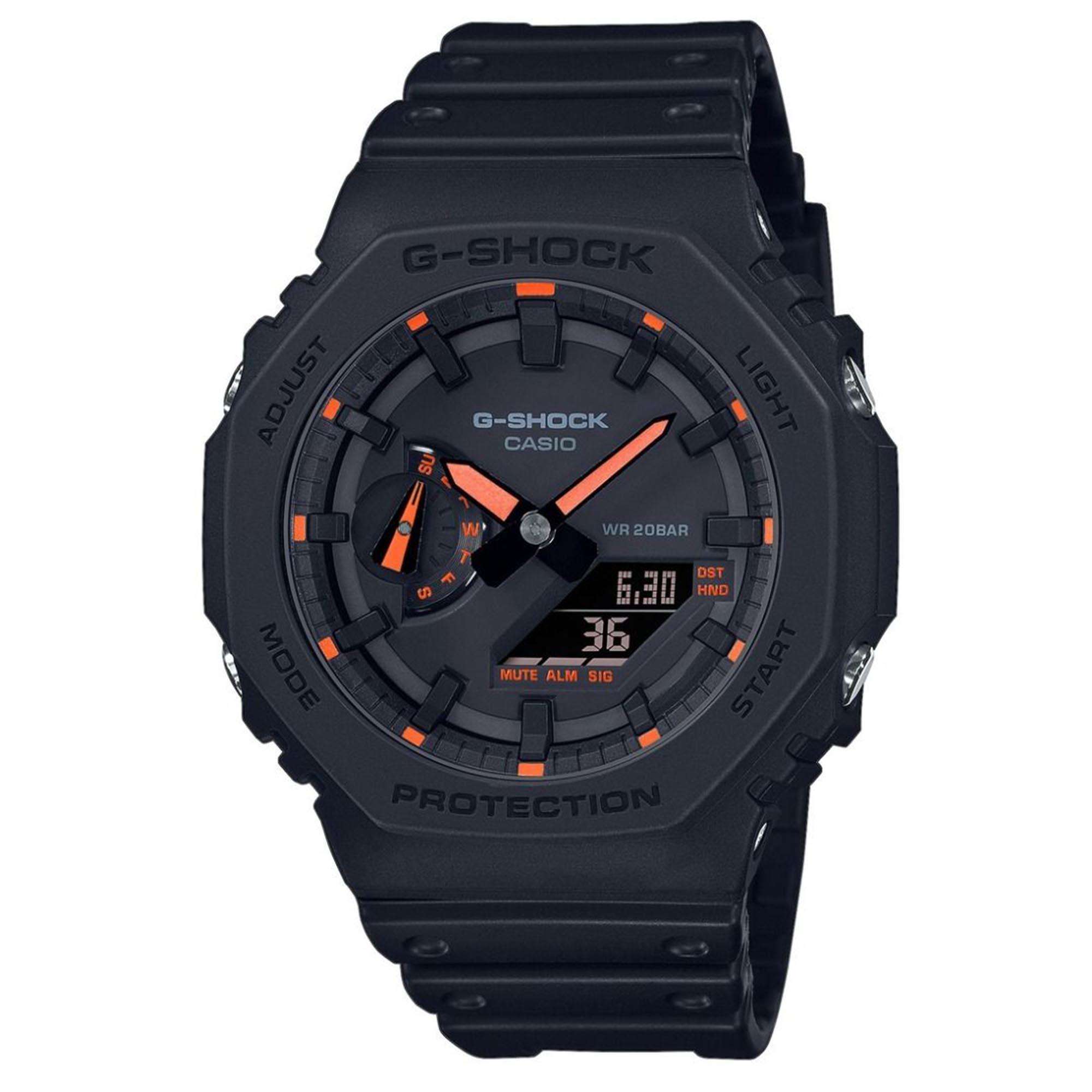 Casio G-Shock Octagon Series ‘CasiOak’ Quartz Grey Dial Grey Silicone Strap Mens Watch GA-2100-1A4ER