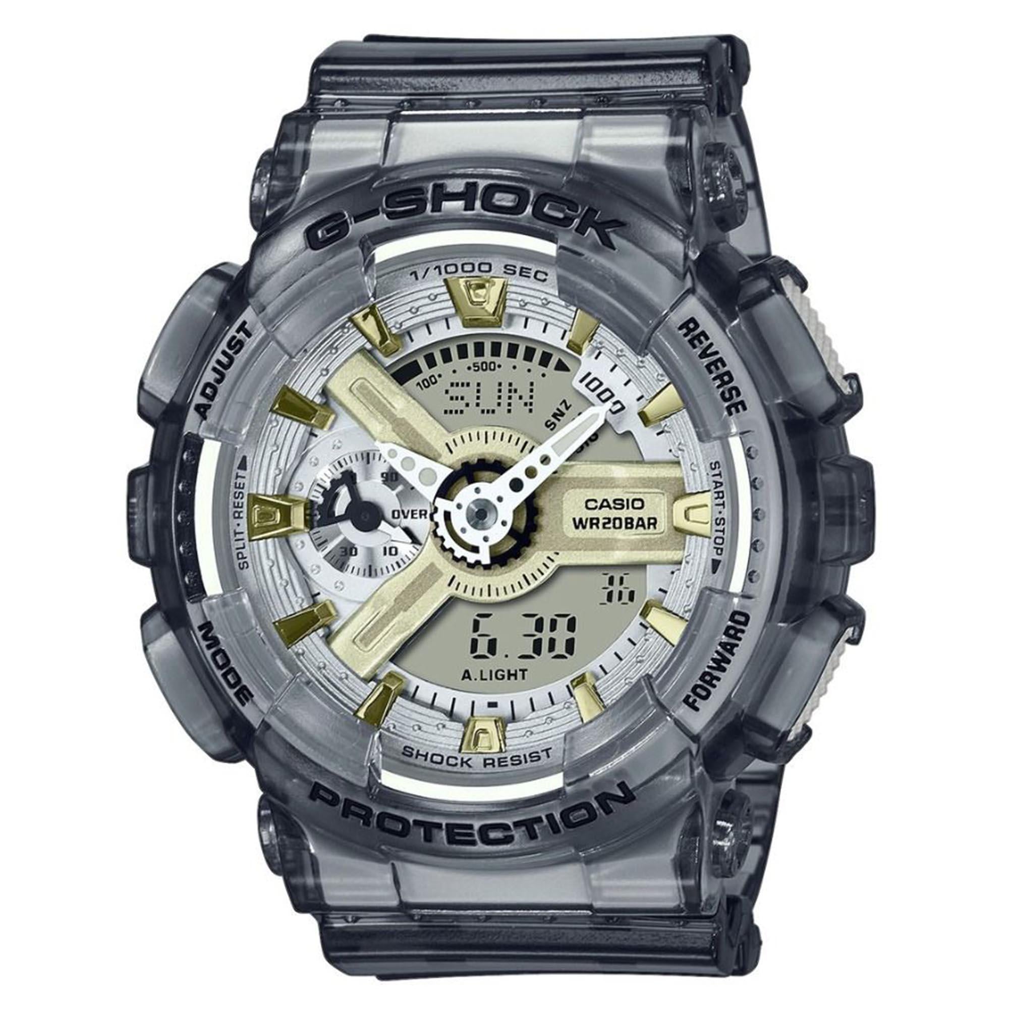 Casio G-Shock Quartz Transparent Silicone Strap Watch GMA-S110GS-8AER