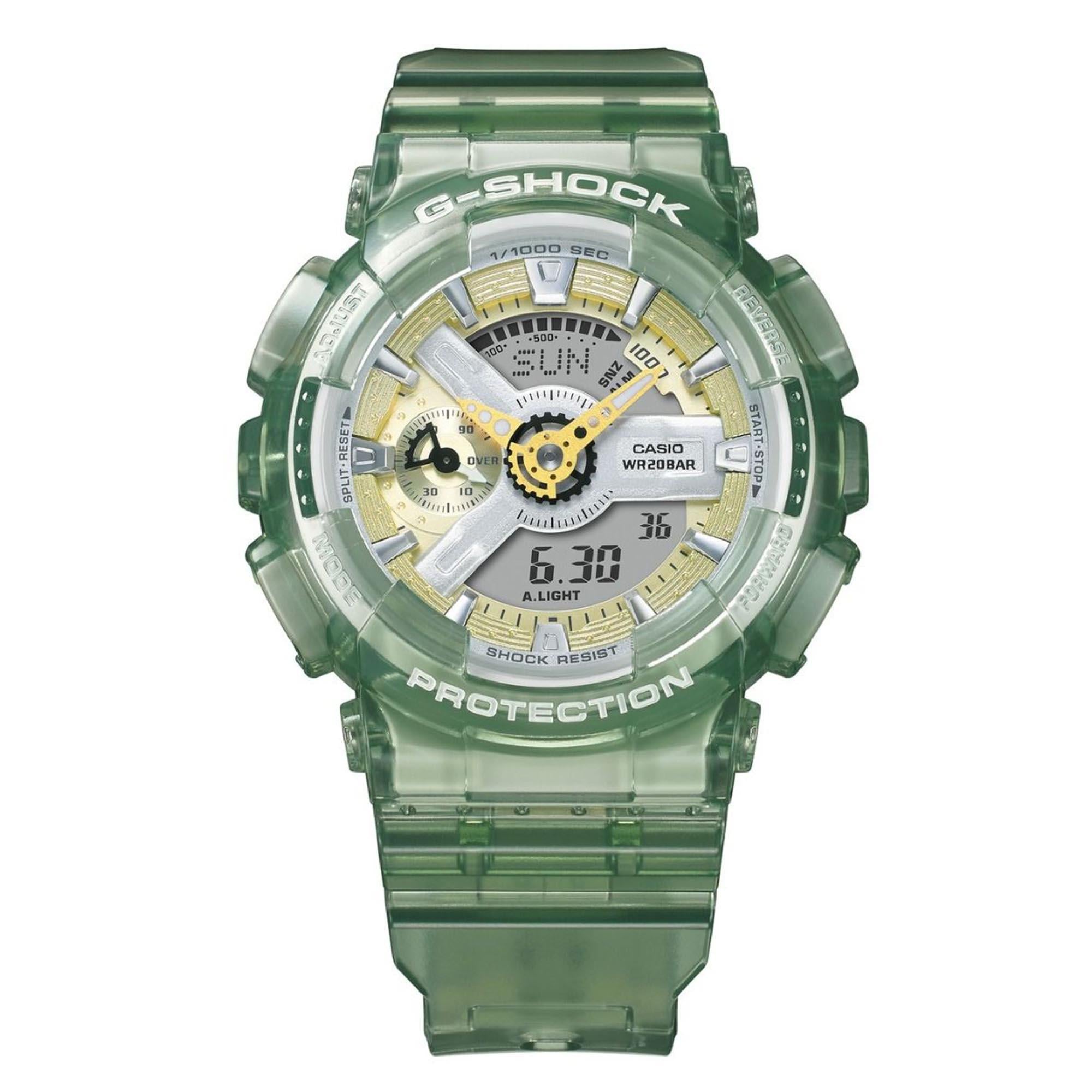 Casio G-Shock Quartz Green Dial Green Silicone Strap Watch GMA-S110GS-3AER