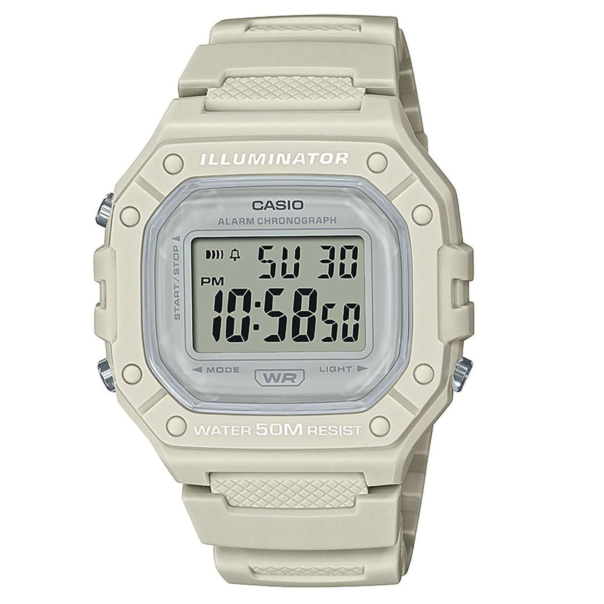 Casio Collection Digital Quartz Resin Bracelet Watch W-218HC-8AVEF