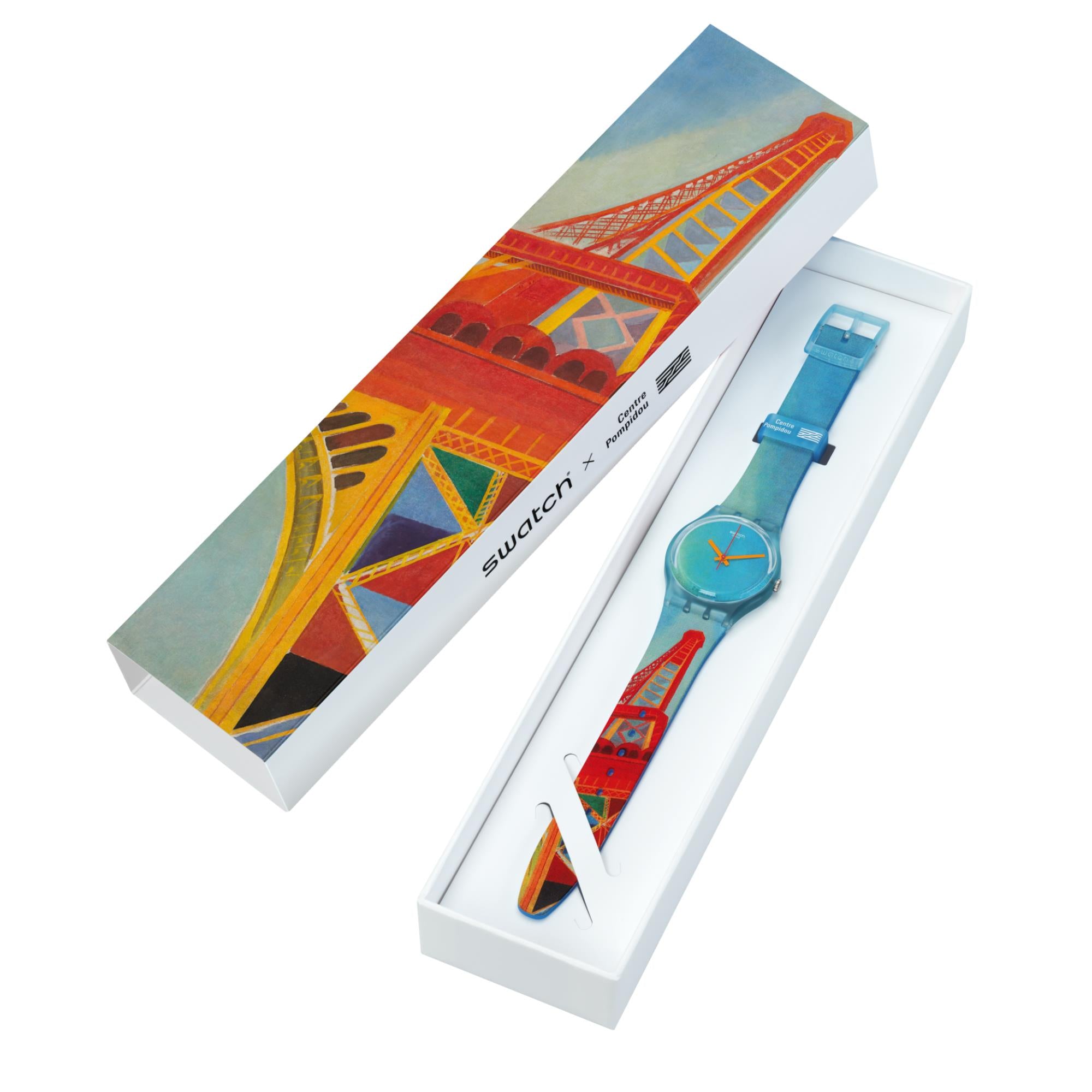 Swatch Original Gents Centre Pompidou Eiffel Tower by Robert Delaunay Quartz Watch GZ357