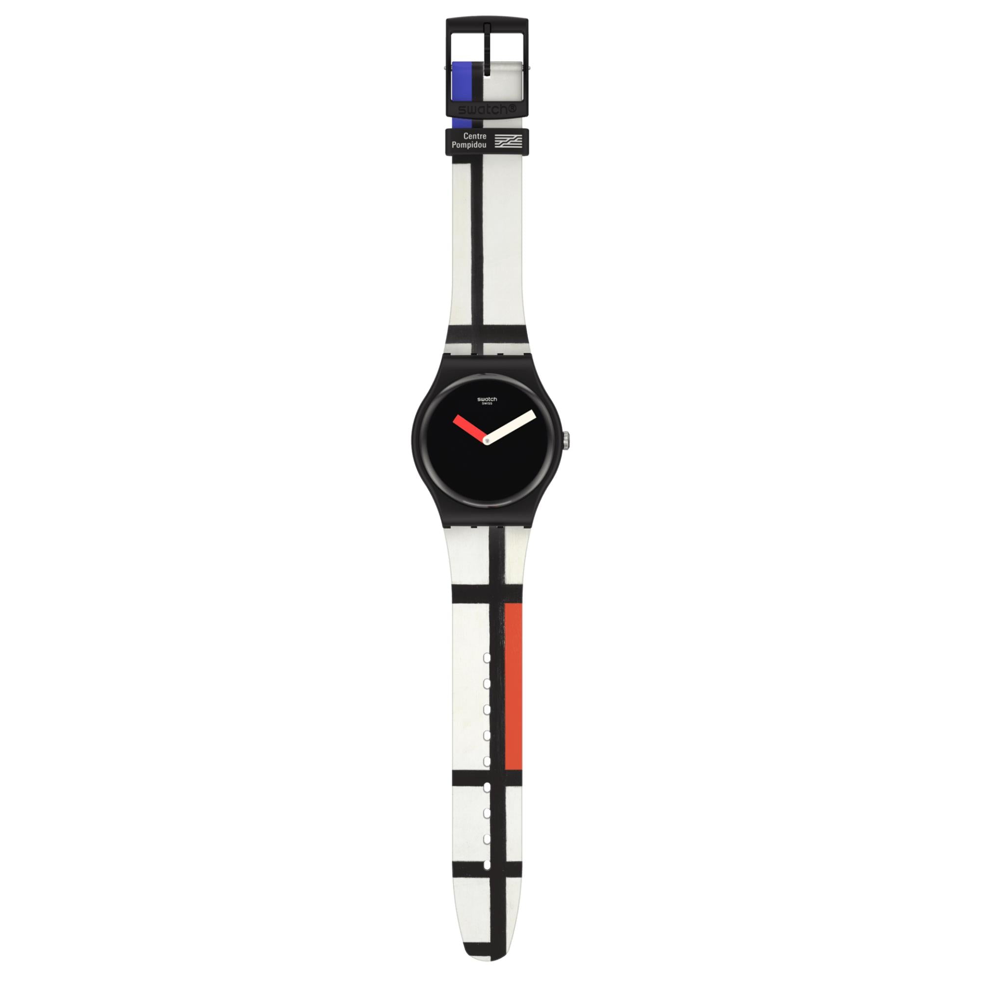Original Pompidou Red, Blue and White by Piet Mondrian Quartz Watch SUOZ344