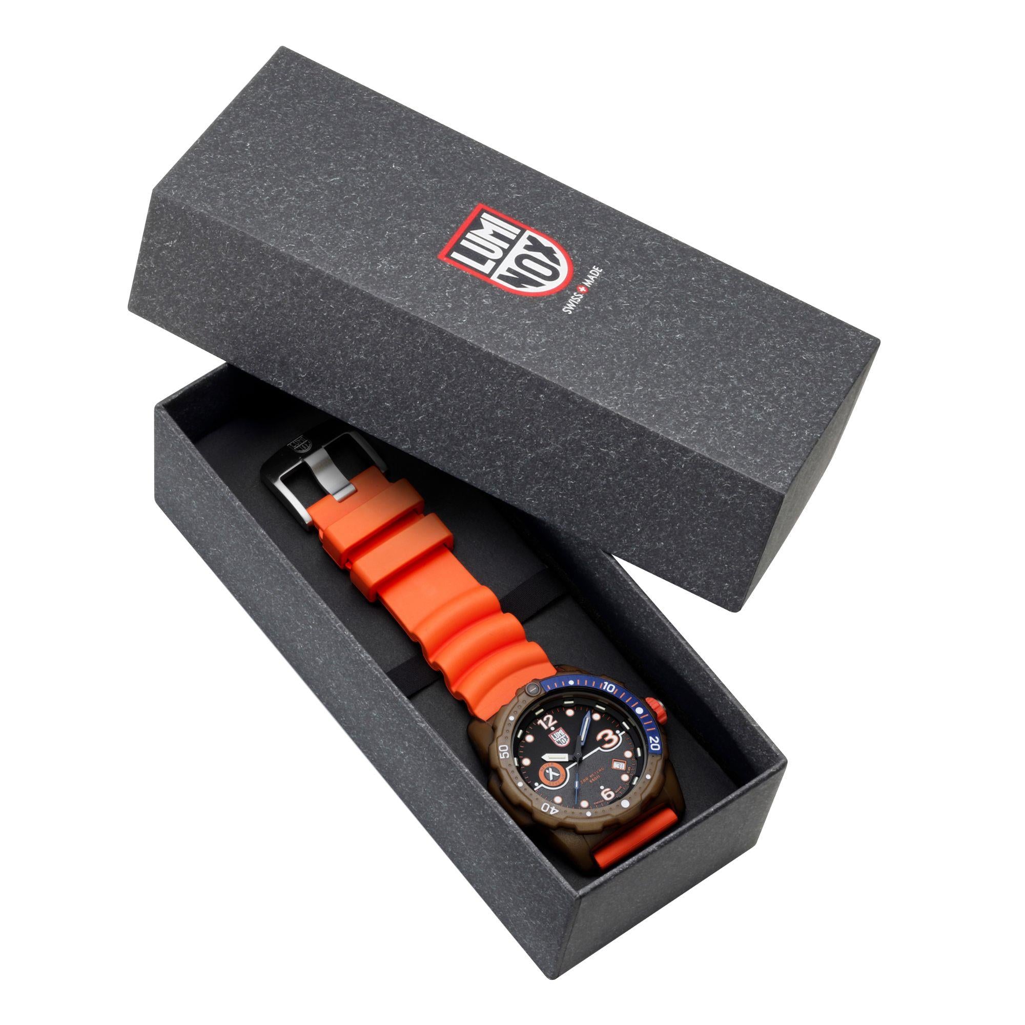 Luminox Bear Grylls Survival Rule of 3 3720 ECO Series Black Dial Rubber Strap Men's Watch XB.3729.ECO