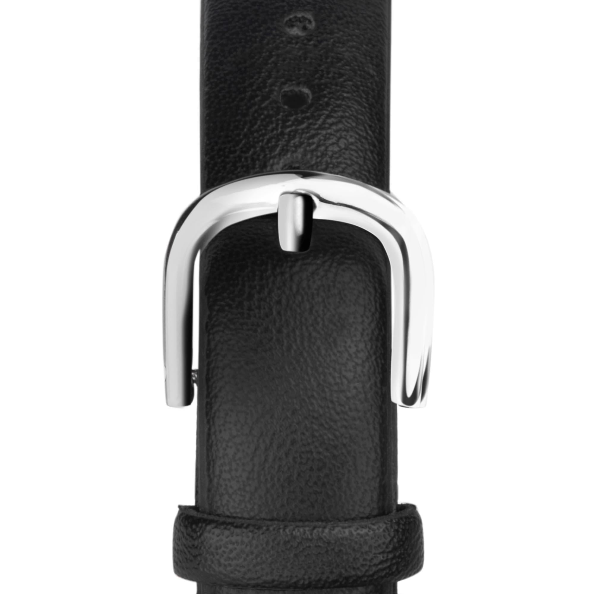 Sekonda Classic Quartz White Dial Black Leather Strap Ladies Watch 40090