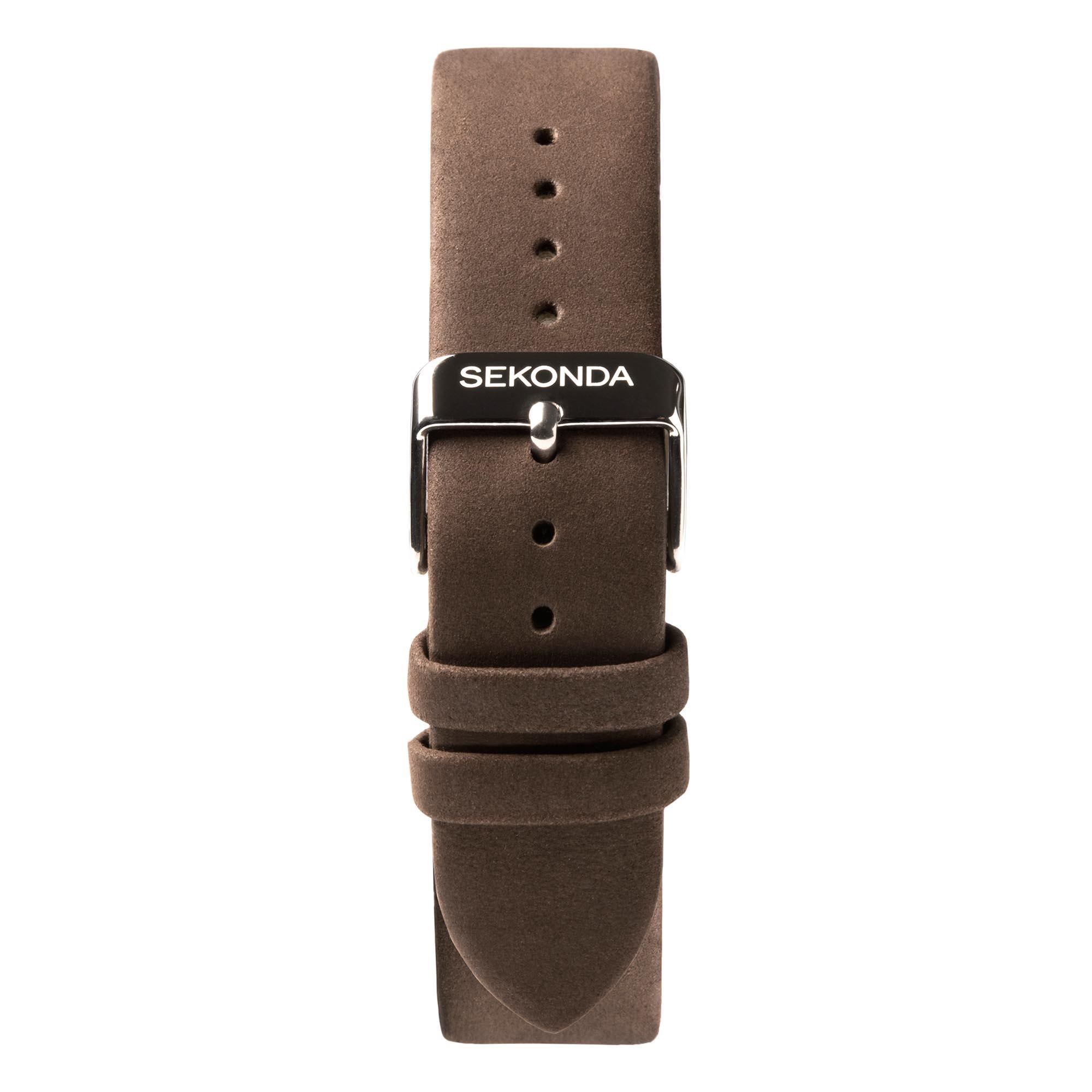 Sekonda Airborne Quartz Black Dial Brown Strap Men's Watch 1988