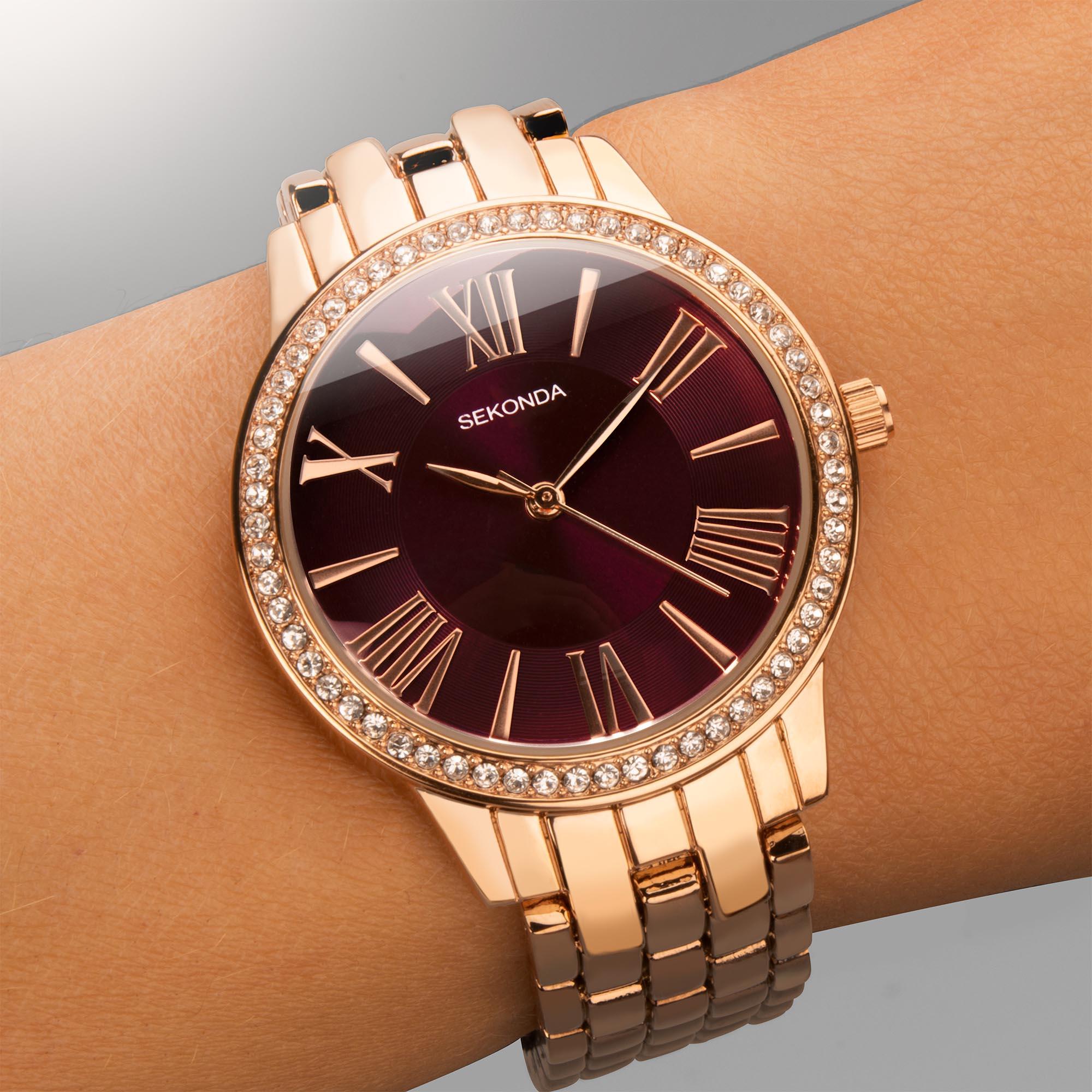Sekonda Hero Quartz Red Dial Bronze Stainless Steel Ladies Watch 40290