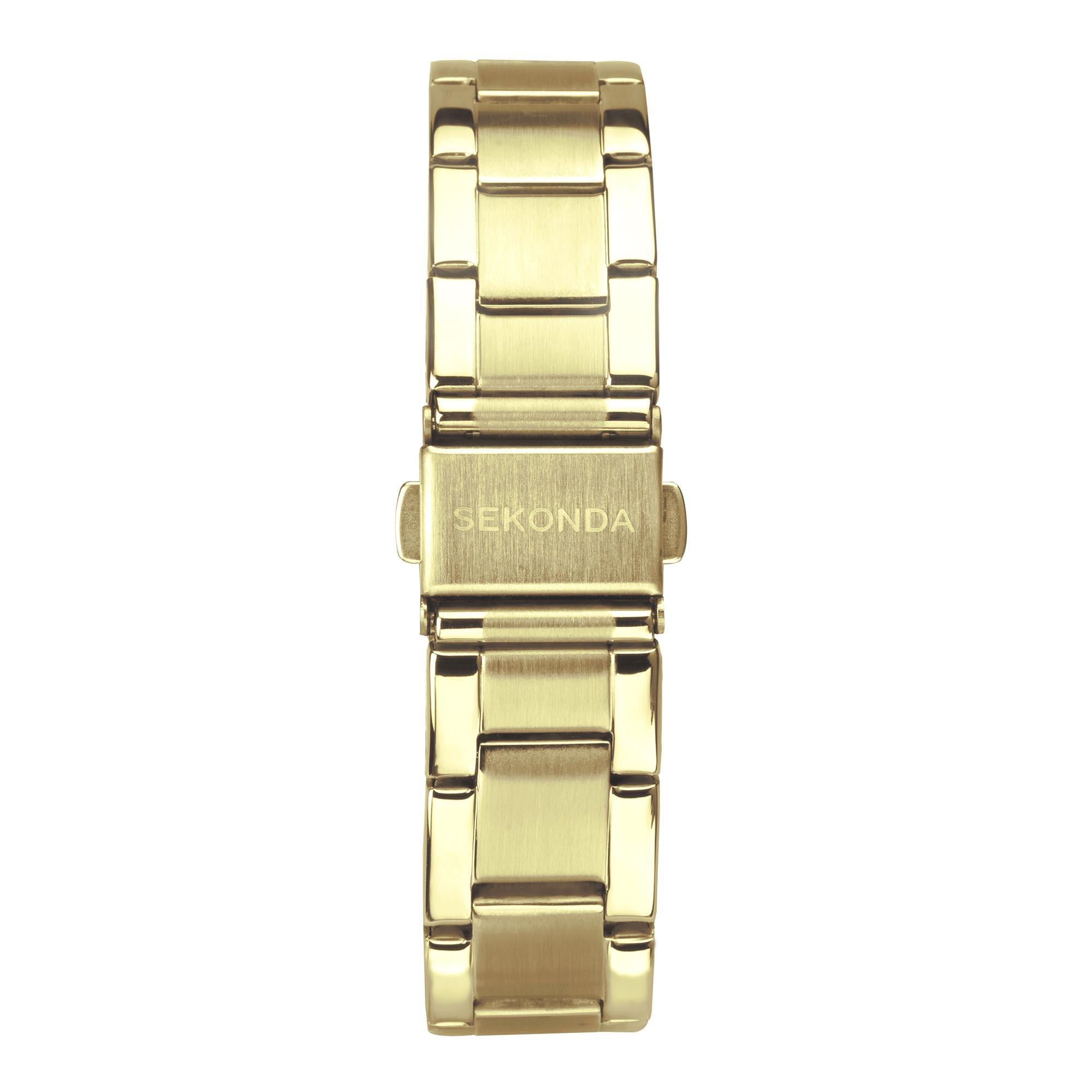 Sekonda Classic Colour Pop Quartz Champagne Dial Gold PVD Stainless Steel Bracelet Ladies Watch 40428