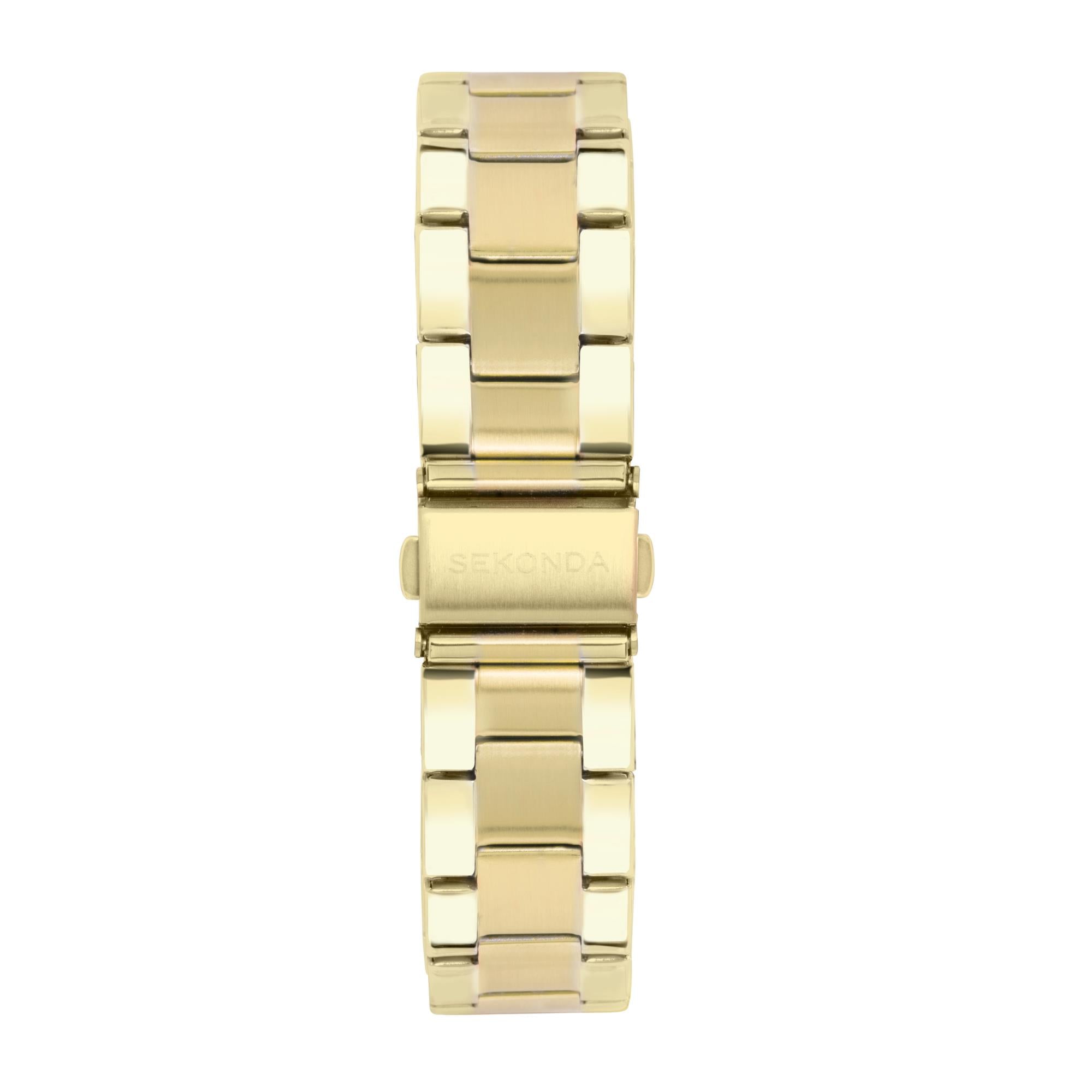 Sekonda Colour Pop Quartz Black Dial Gold PVD Stainless Steel Bracelet Men's Watch 30008
