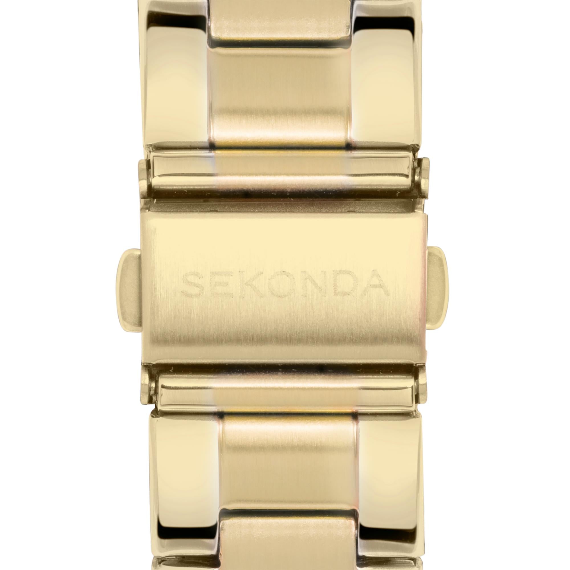 Sekonda Colour Pop Quartz Black Dial Gold PVD Stainless Steel Bracelet Men's Watch 30008