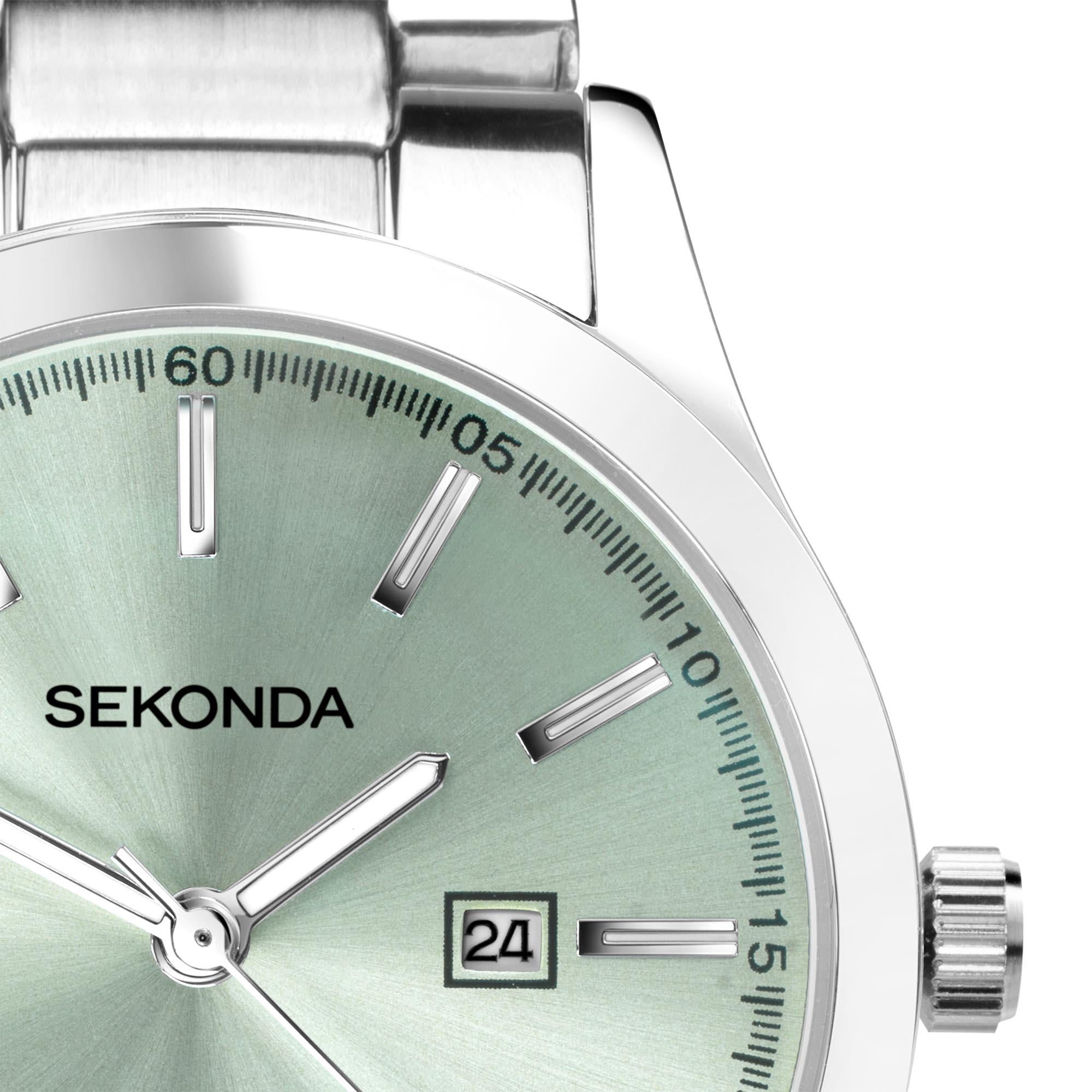 Sekonda ColourPop Quartz Green Dial Stainless Steel Bracelet Ladies Watch 40397