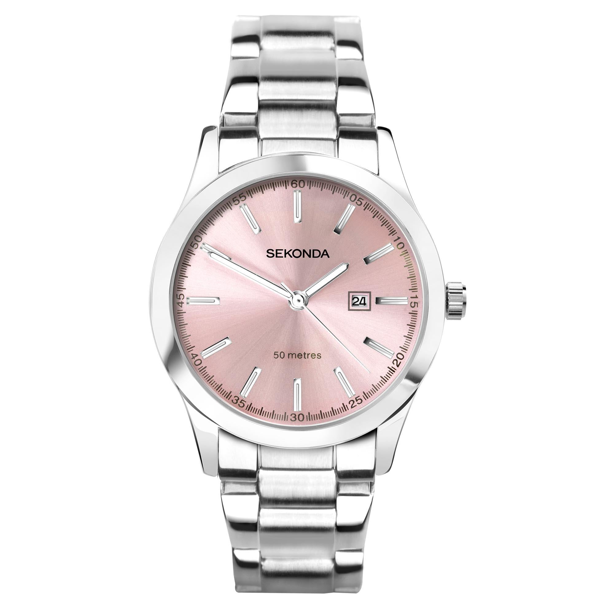 Sekonda ColourPop Quartz Pink Dial Stainless Steel Bracelet Ladies Watch 40398