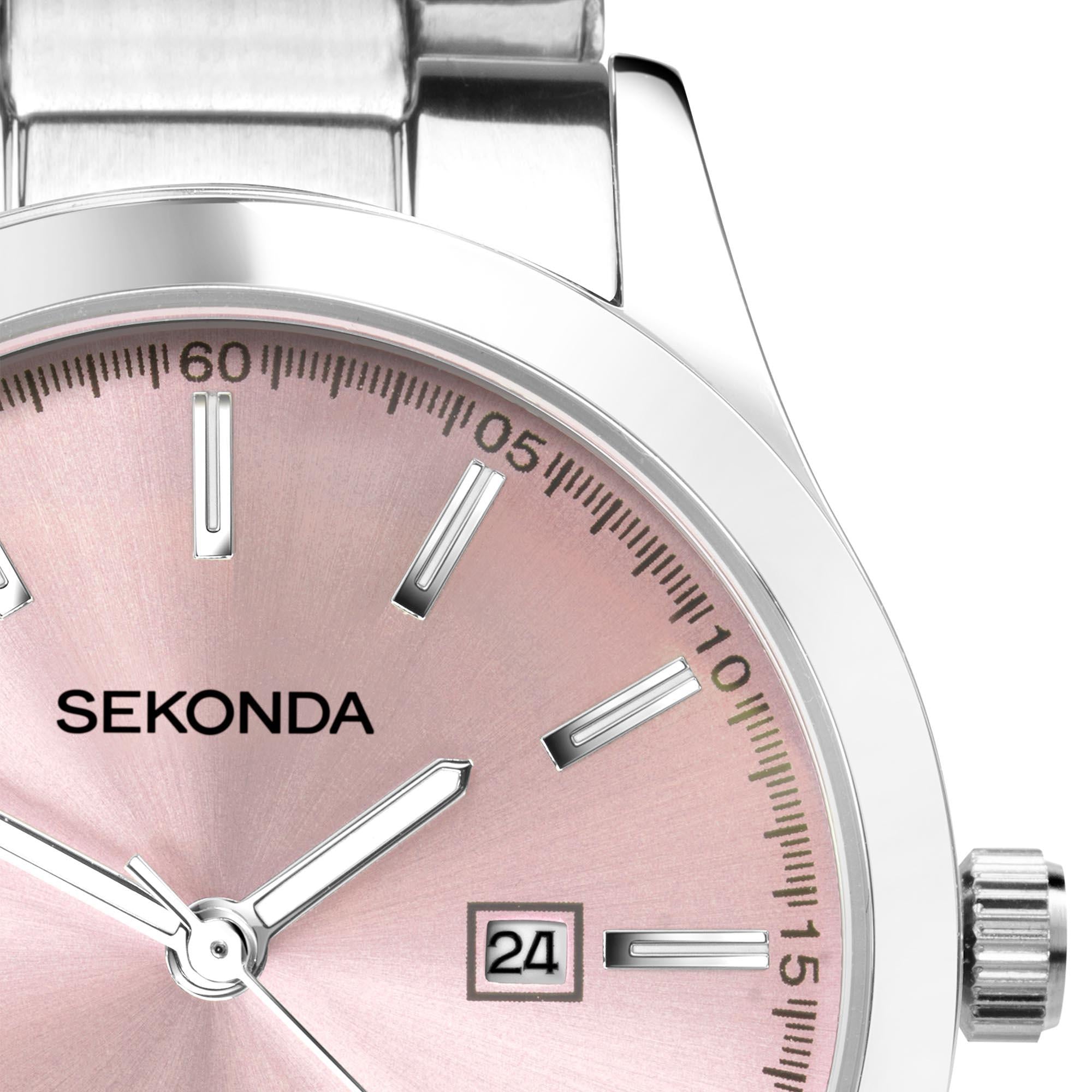 Sekonda ColourPop Quartz Pink Dial Stainless Steel Bracelet Ladies Watch 40398