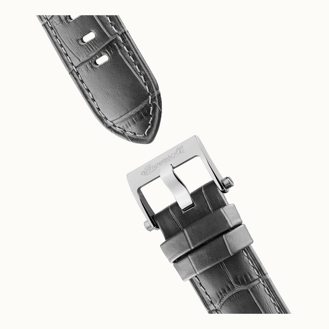 Ingersoll The Herald Automatic Grey Leather Strap Silver Dial Men's Watch I00402B