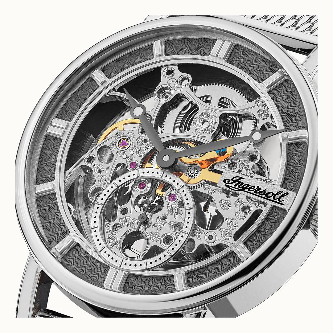 Ingersoll The Herald Automatic Grey Dial Milanese Bracelet Men's Watch I00405B