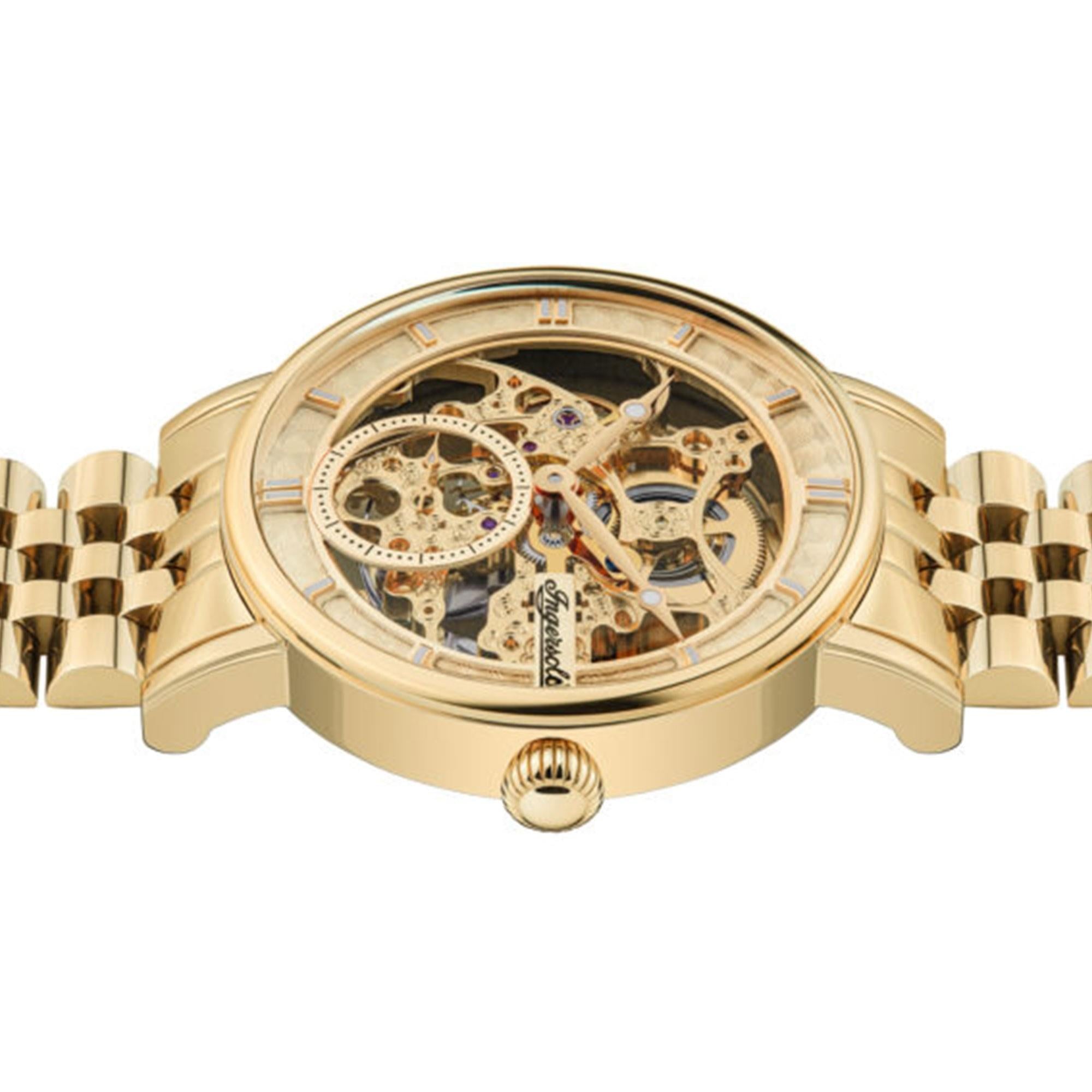 Ingersoll 1892 The Herald Automatic Watch with a Pale Gold Dial and a Gold Stainless Steel Bracelet I00408