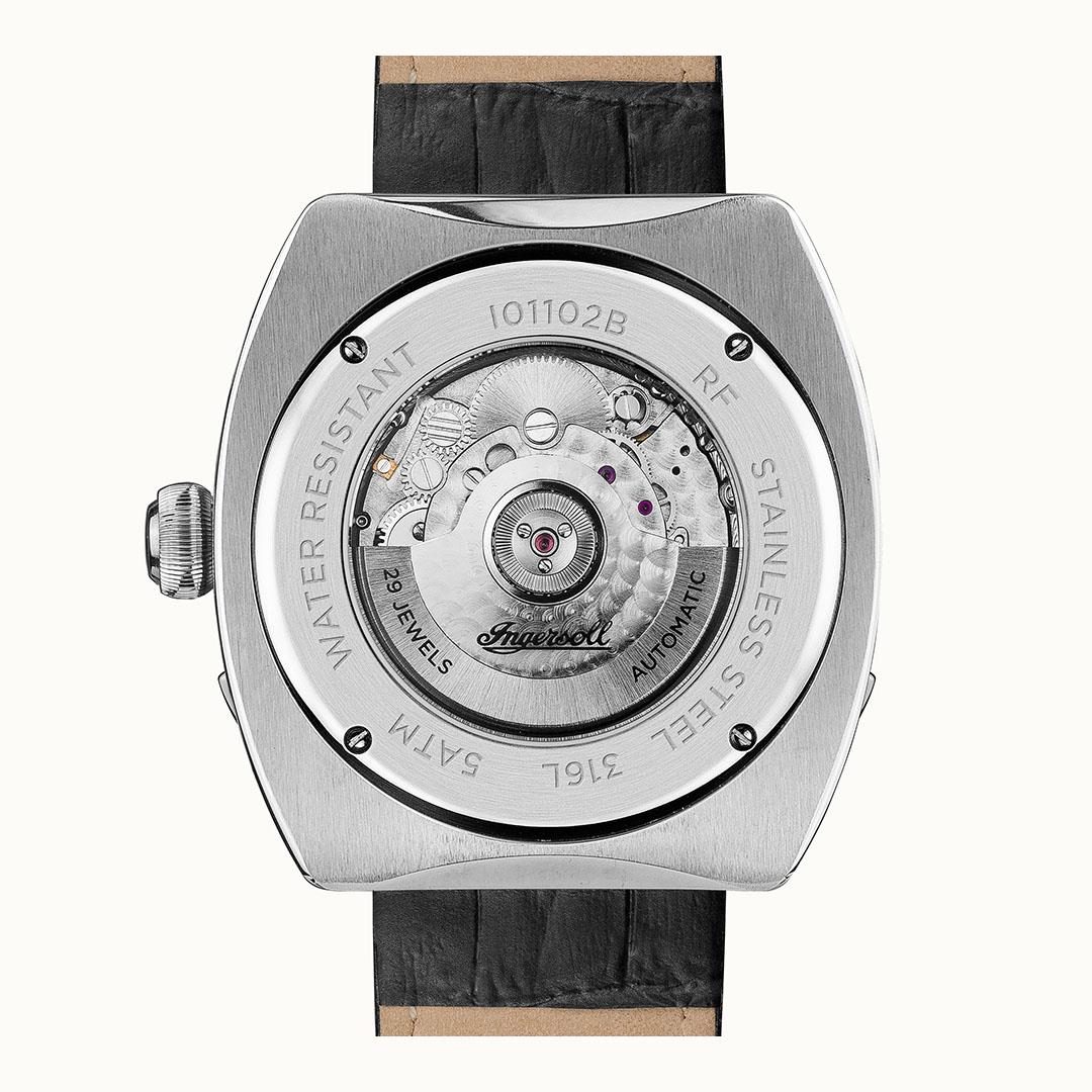 Ingersoll  The Michigan  Automatic Black Dial Black Leather Strap Men's Watch I01102B