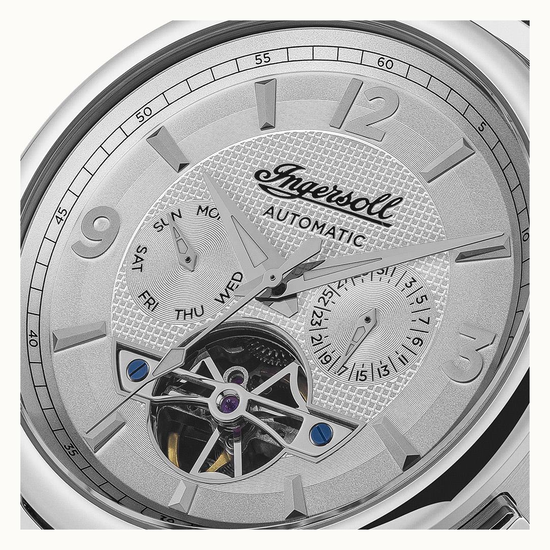 Ingersoll The Michigan Automatic White Dial Black Leather Strap Men's Watch I01105