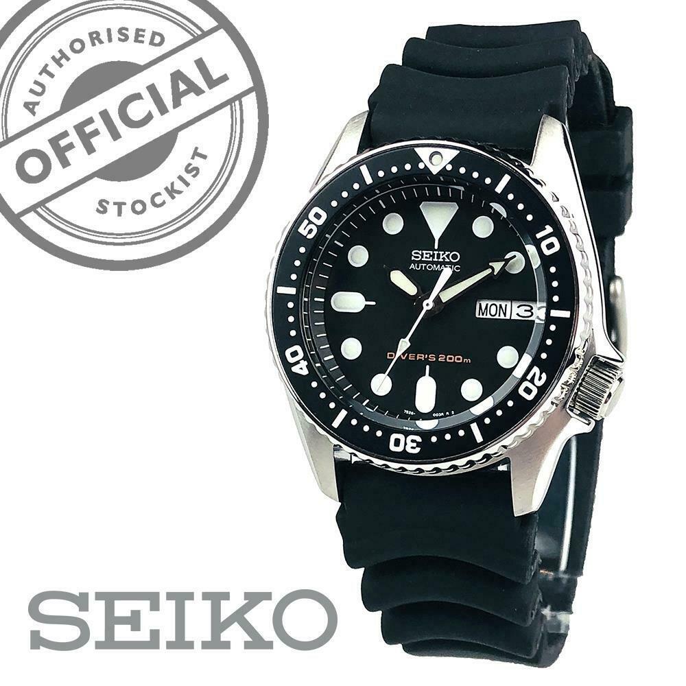 Seiko Diver's Automatic Black Dial Black Rubber Strap Men's Watch SKX013K1