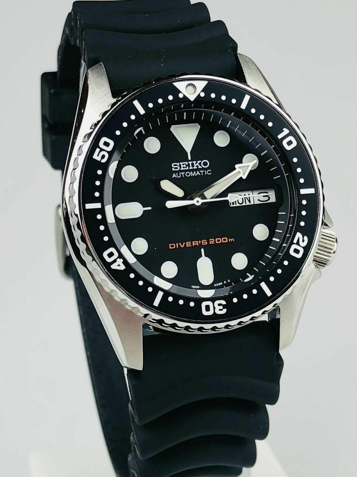 Seiko Diver's Automatic Black Dial Black Rubber Strap Men's Watch SKX013K1