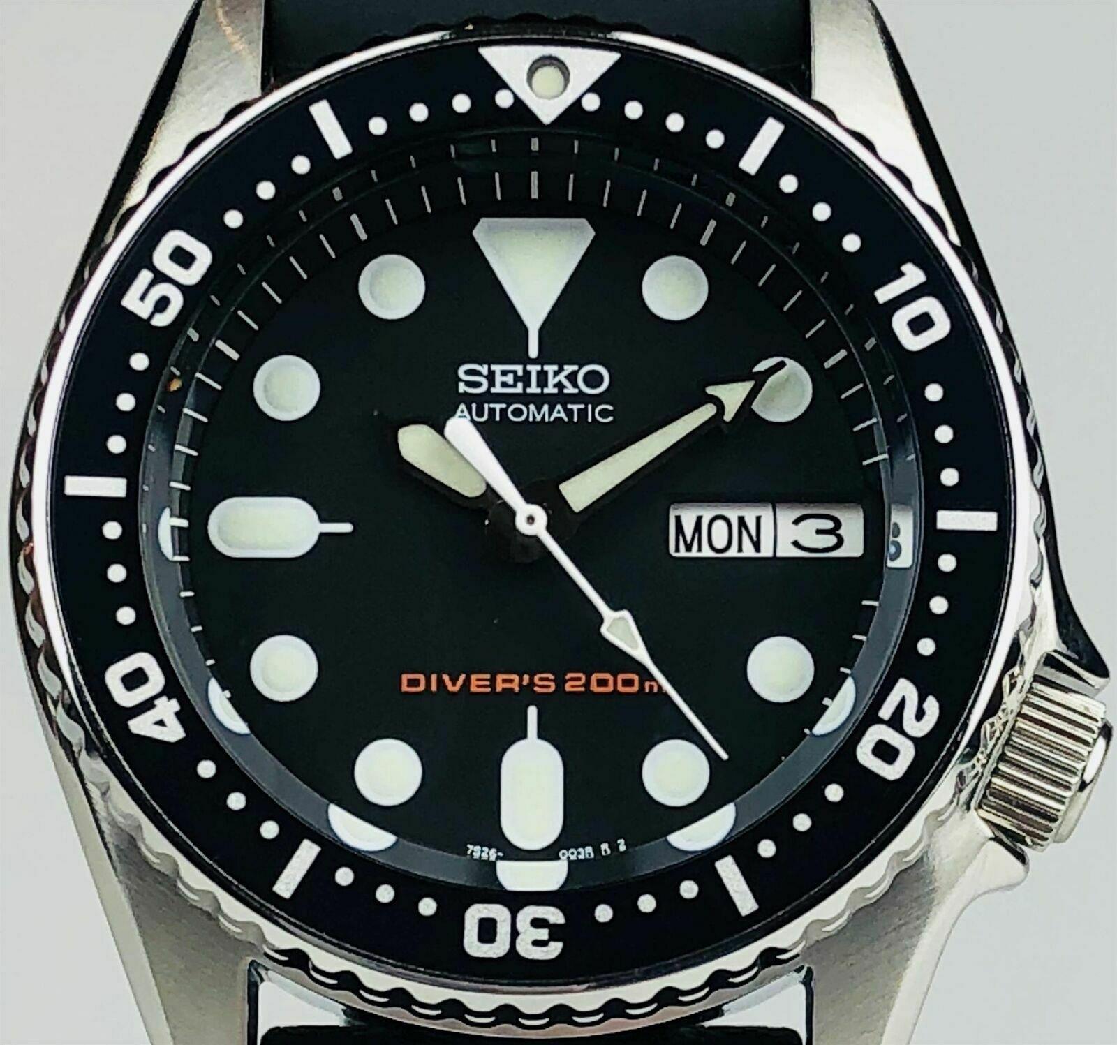 Seiko Diver's Automatic Black Dial Black Rubber Strap Men's Watch SKX013K1