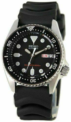 Seiko Diver's Automatic Black Dial Black Rubber Strap Men's Watch SKX013K1