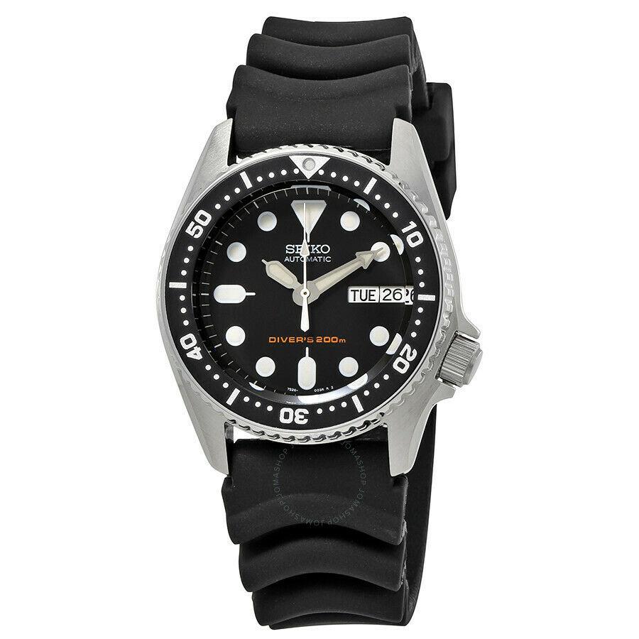 Seiko Diver's Automatic Black Dial Black Rubber Strap Men's Watch SKX013K1