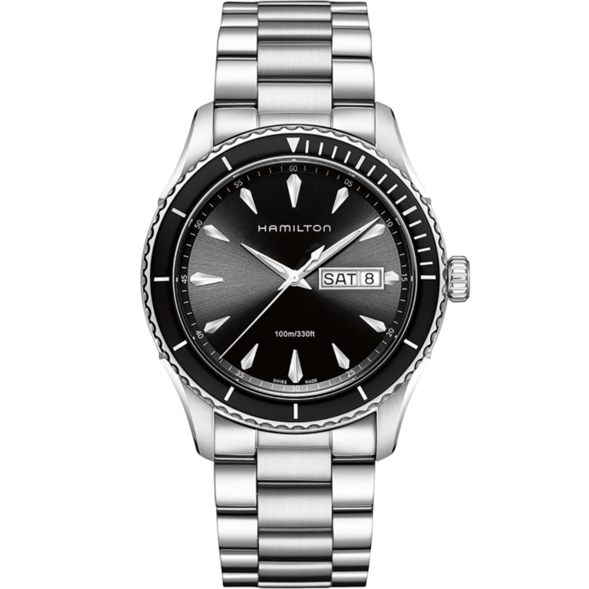 Hamilton Jazzmaster Seaview Quartz Black Dial Stainless Steel Bracelet Men’s Watch H37511131