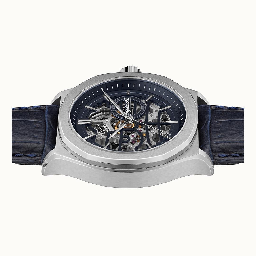 Ingersol The Orville Automatic Navy Blue Leather Strap Blue Dial Men's Watch I09306
