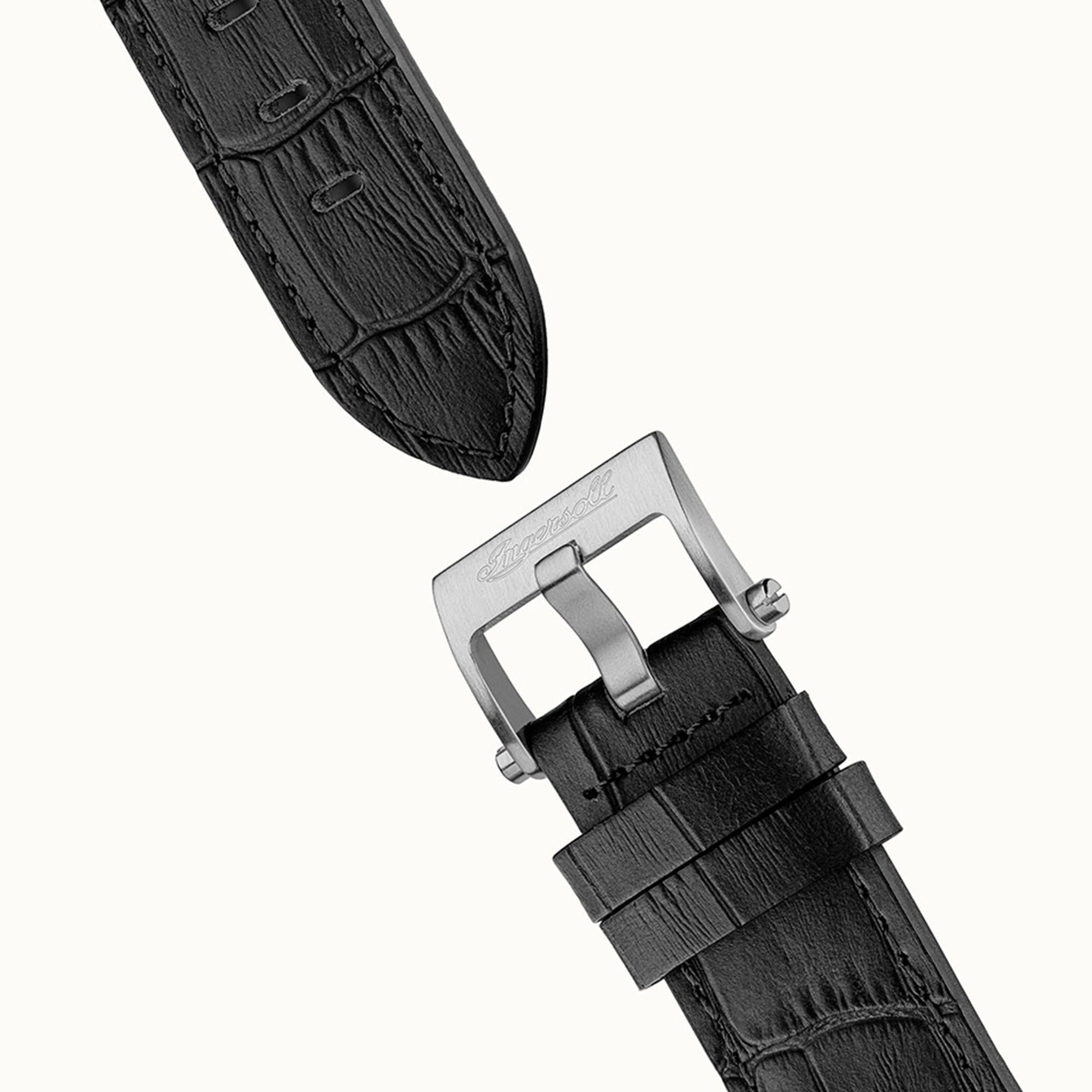 Ingersoll The Catalina Automatic Black Dial Black Leather Strap Men's Watch I12502