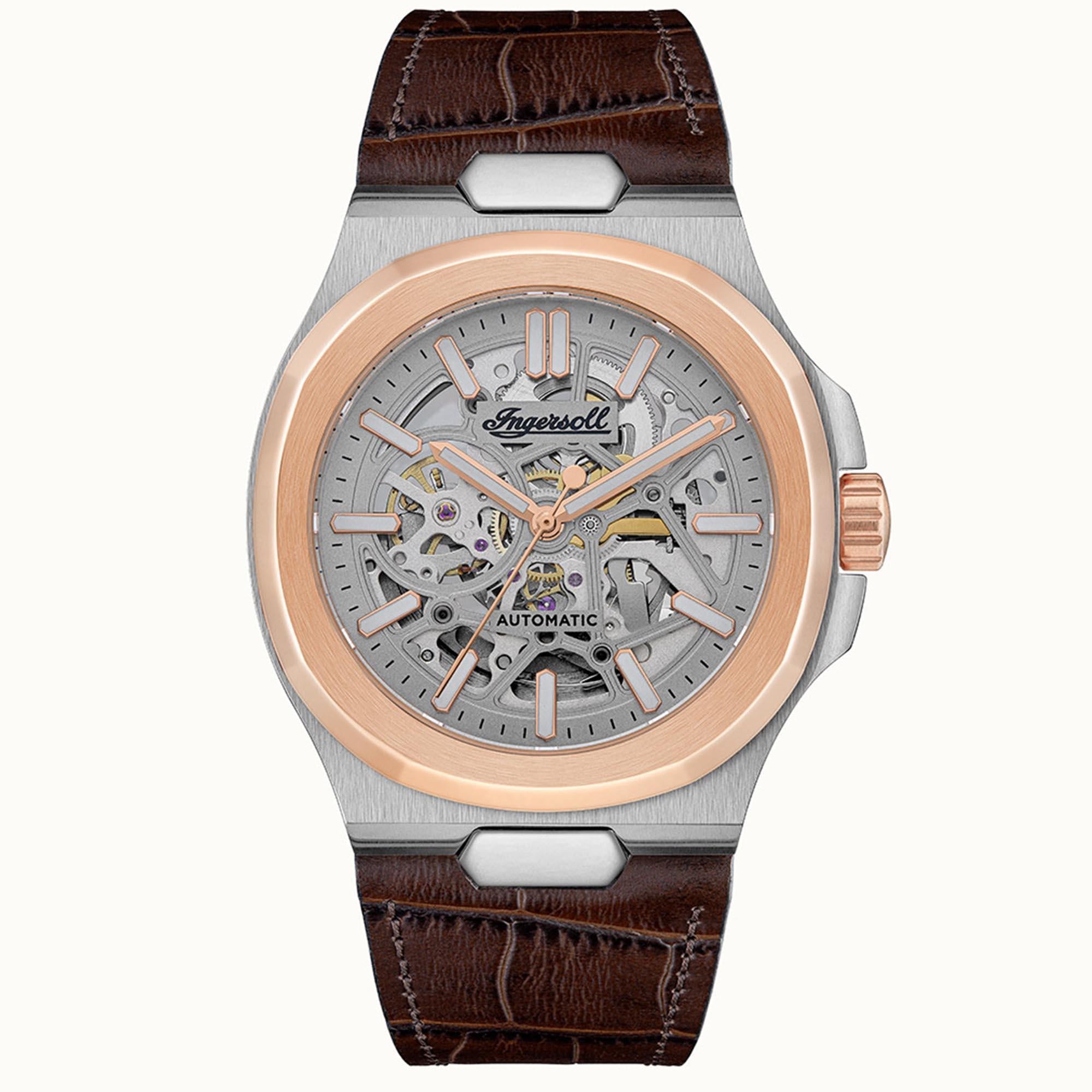 Ingersoll The Catalina  Automatic Silver Dial Brown Leather Strap Men's Watch I12503