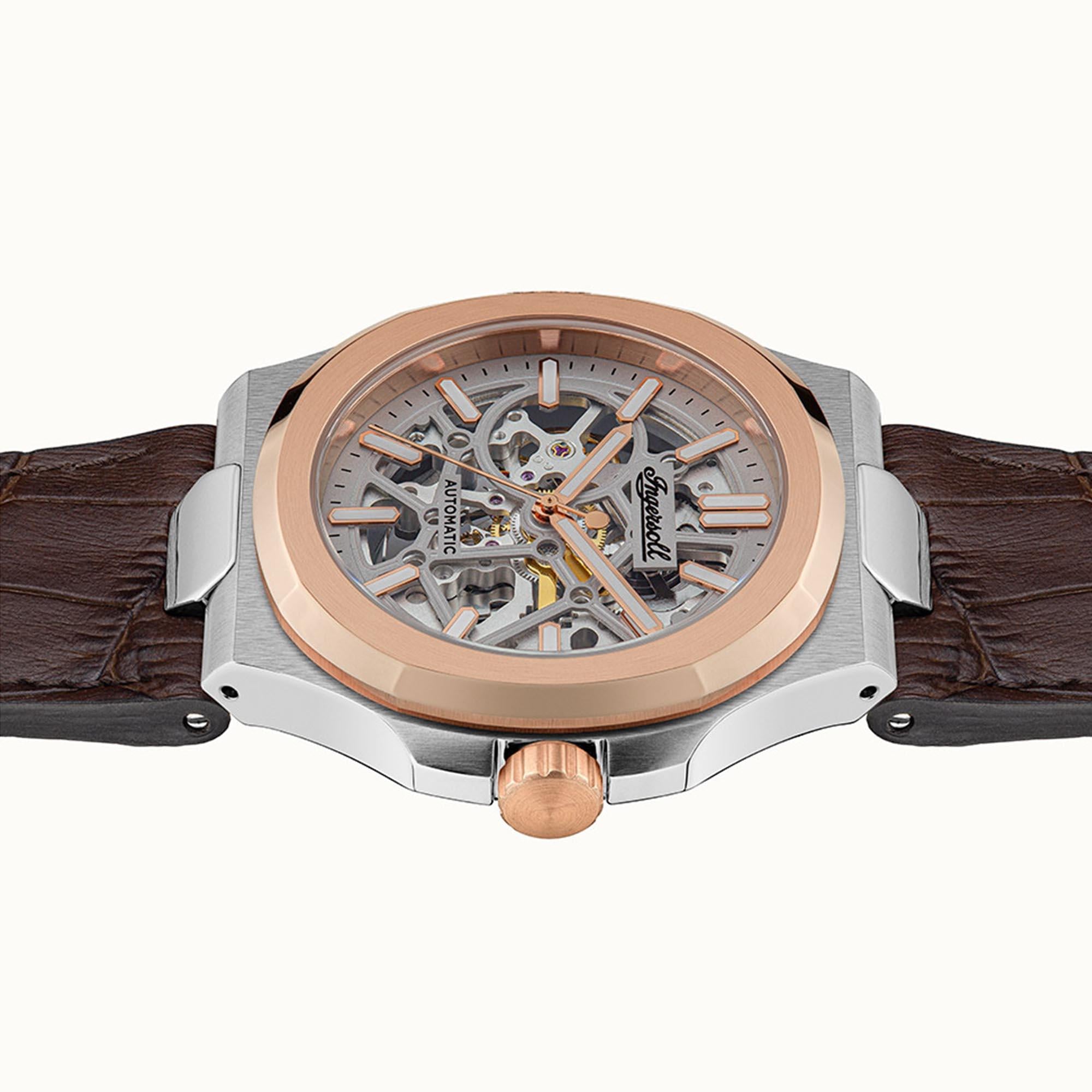Ingersoll The Catalina  Automatic Silver Dial Brown Leather Strap Men's Watch I12503