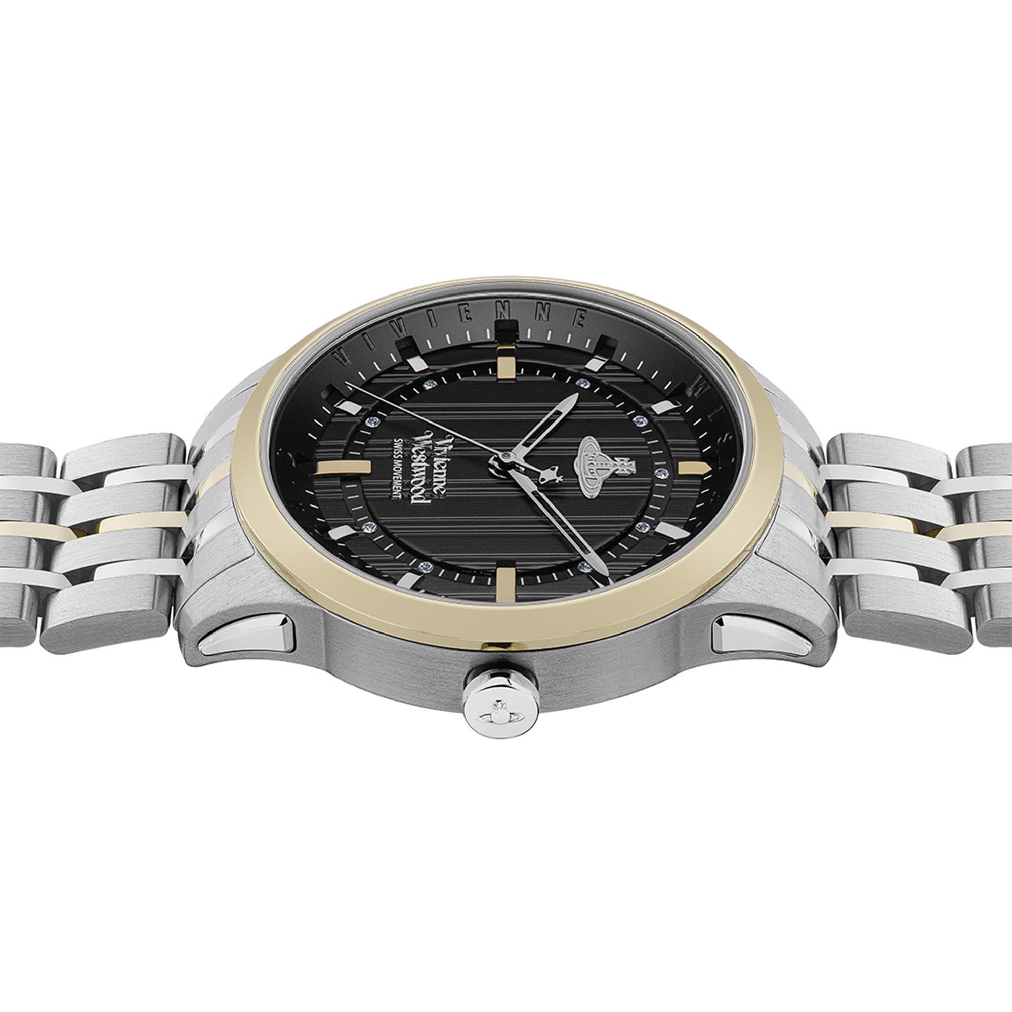 Vivienne Westwood East End Quartz Black Dial Stainless Steel Bracelet Ladies Watch VV262BKSG