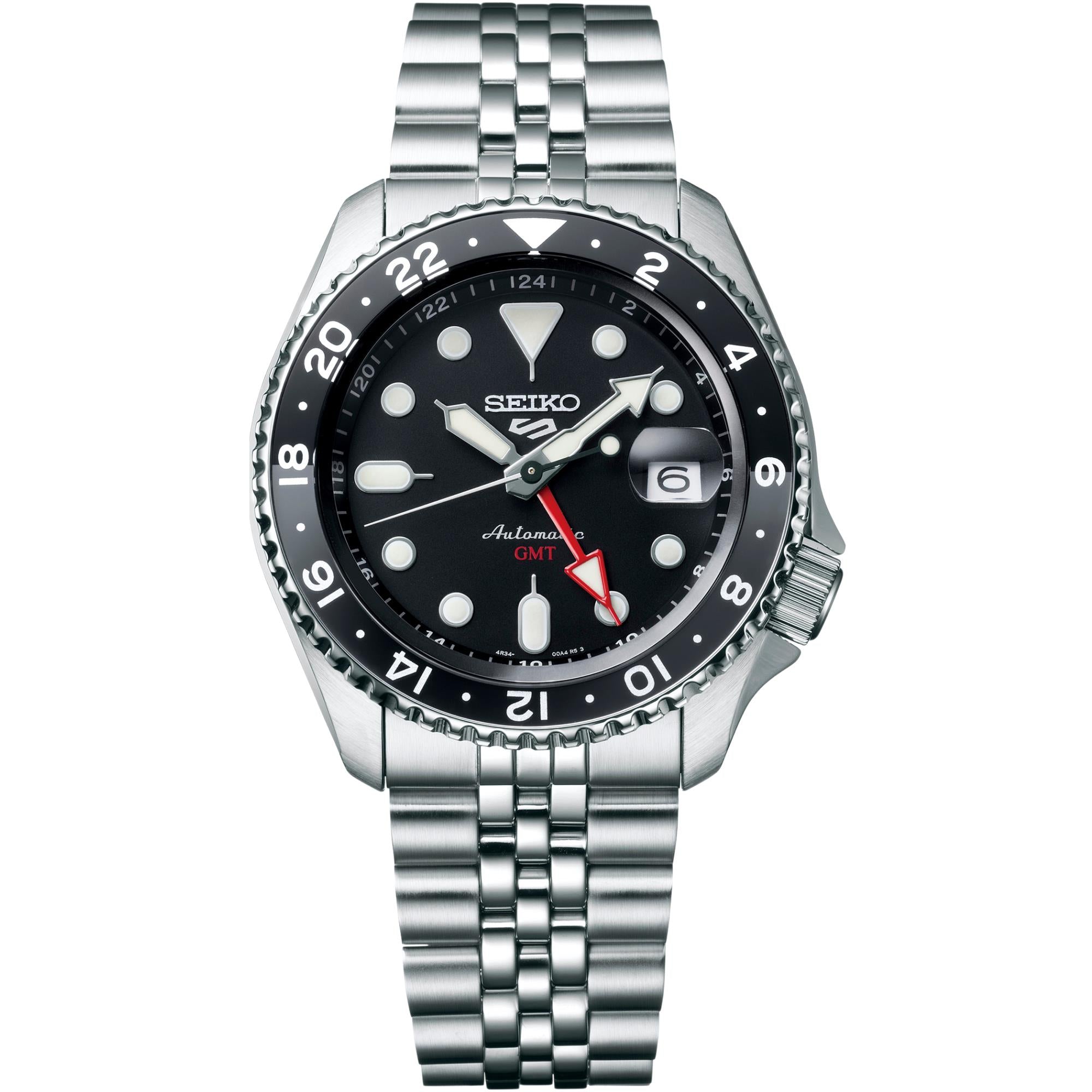 Seiko 5 Sports 'Black Grape' GMT SKX Re-Interpretation Black Dial Men's Watch SSK001K1