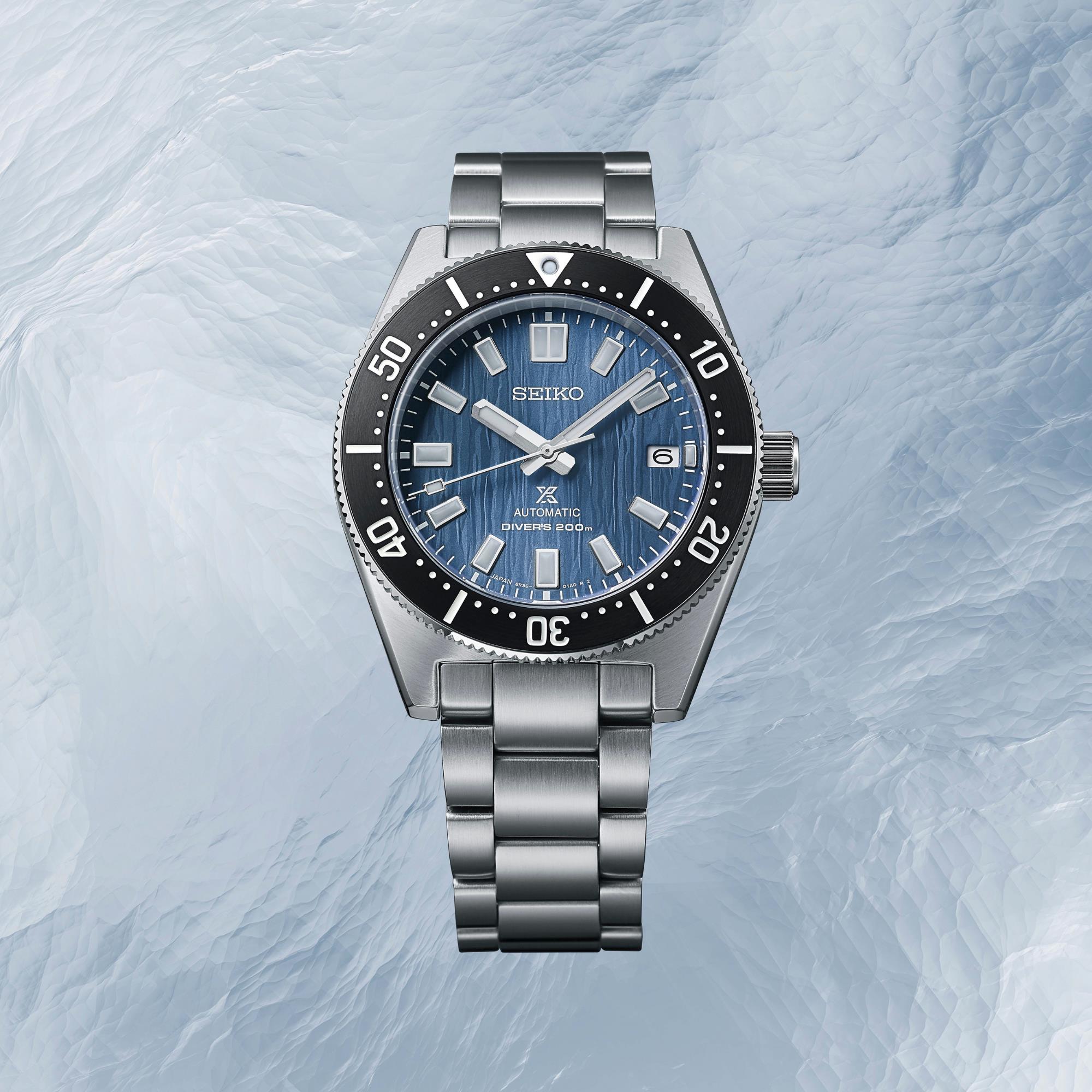 Seiko Prospex Save The Ocean Glacier 1965 Re-Interpretation Automatic Blue Dial Stainless Steel Bracelet Men’s Watch SPB297J1