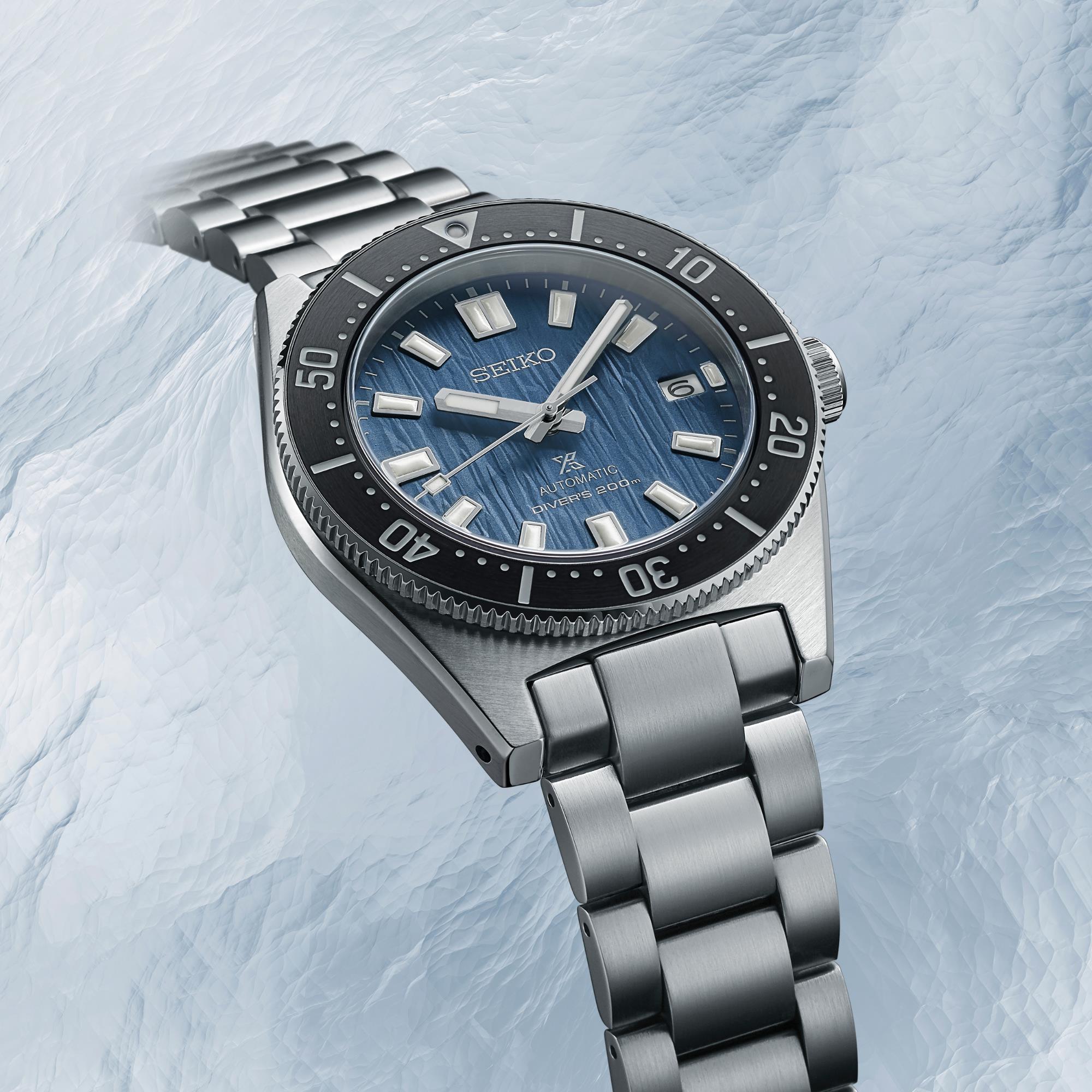 Seiko Prospex Save The Ocean Glacier 1965 Re-Interpretation Automatic Blue Dial Stainless Steel Bracelet Men’s Watch SPB297J1