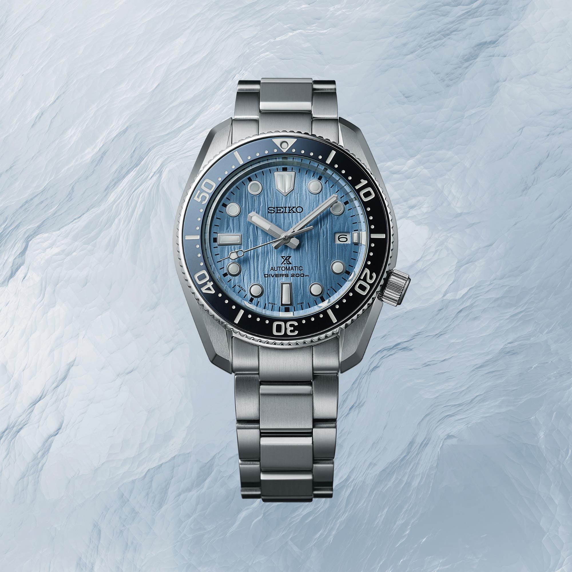 Seiko Prospex Glacier Save The Ocean 1968 Re-Interpretation Automatic Blue Dial Stainless Steel Bracelet Men's Watch SPB299J1