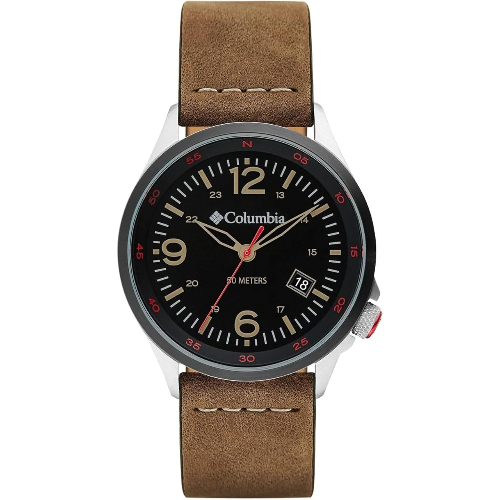 Columbia Canyon Ridge Quartz Black Dial Camouflage Leather Strap Men's Watch CSC02-001
