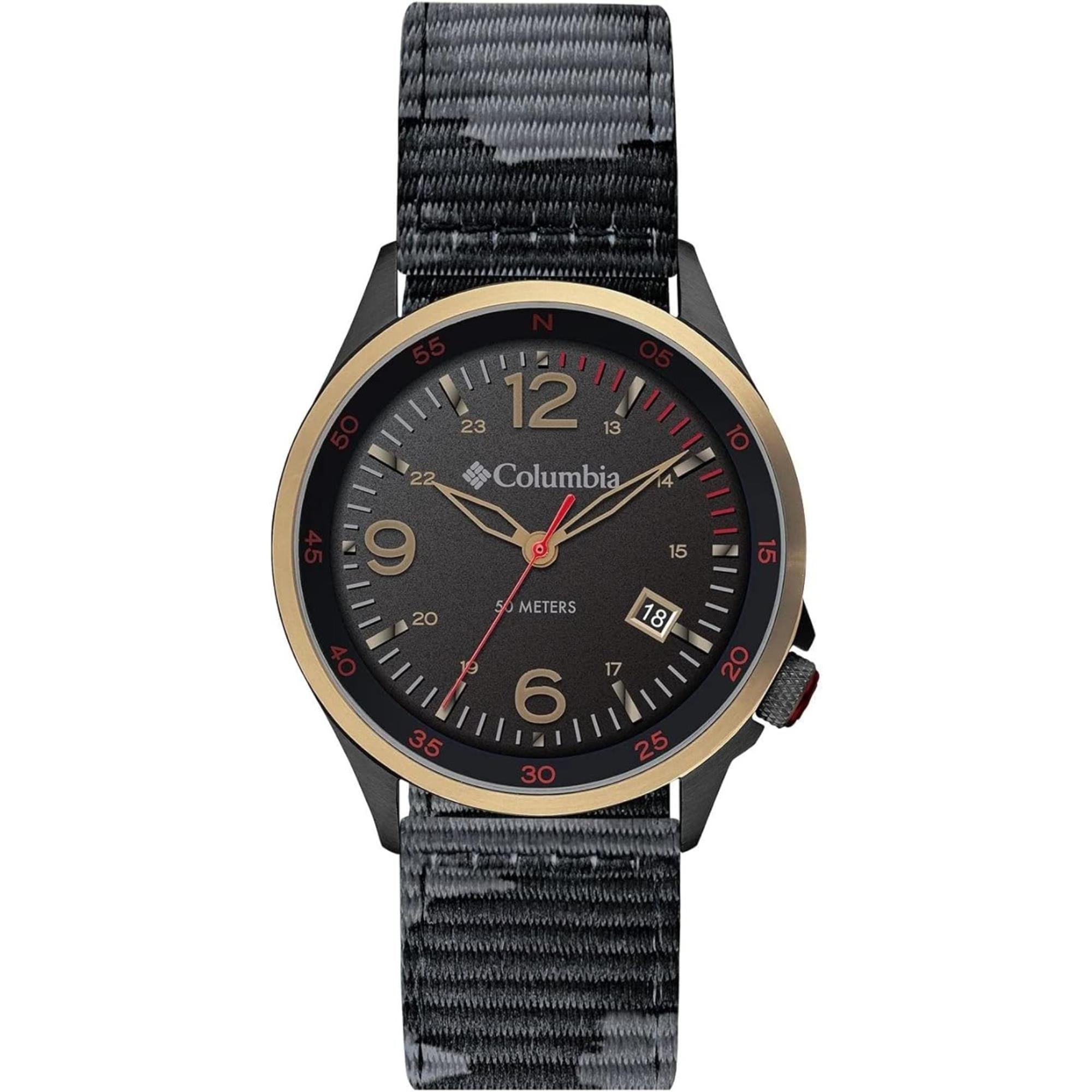 Columbia Canyon Ridge Quartz Black Dial Camouflage Nylon Strap Men's Watch CSC02-002