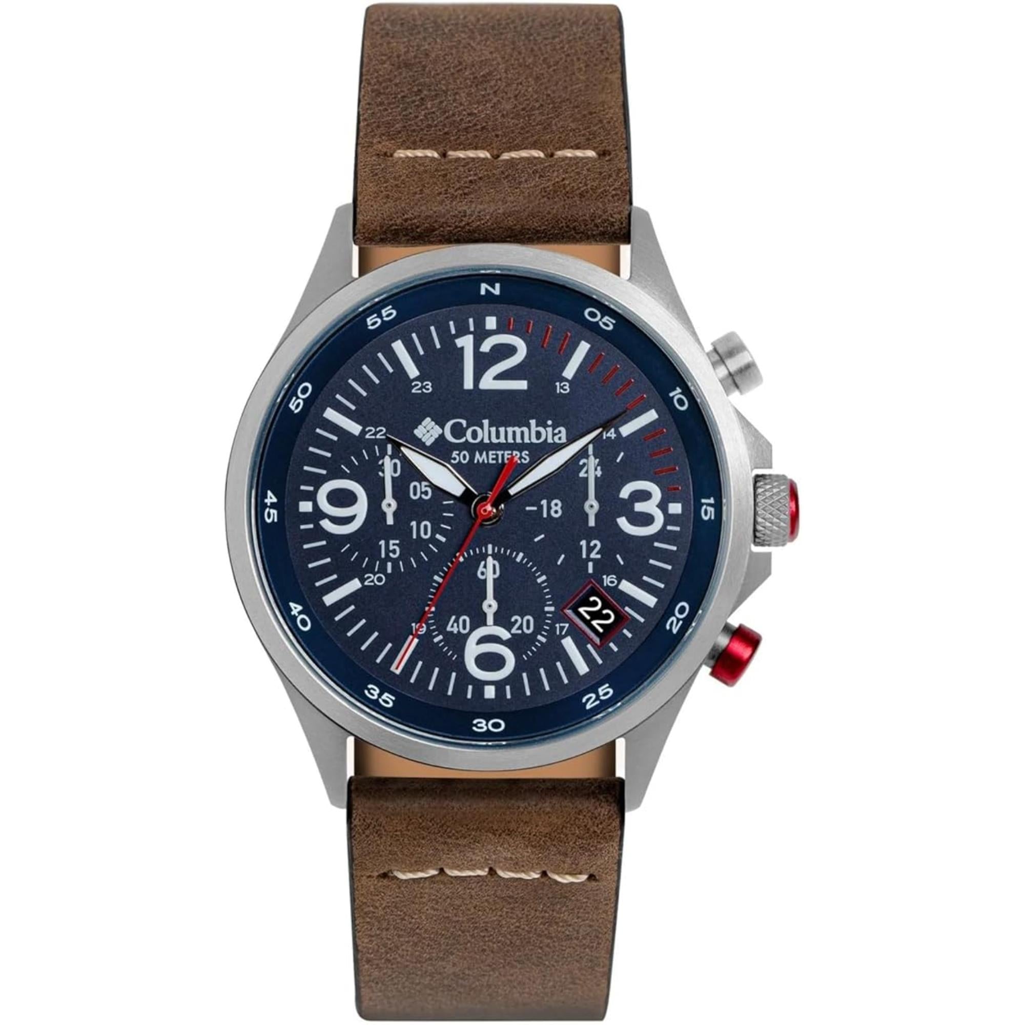 Columbia Canyon Ridge Quartz Blue Dial Leather Strap Men's Watch CSC02-005