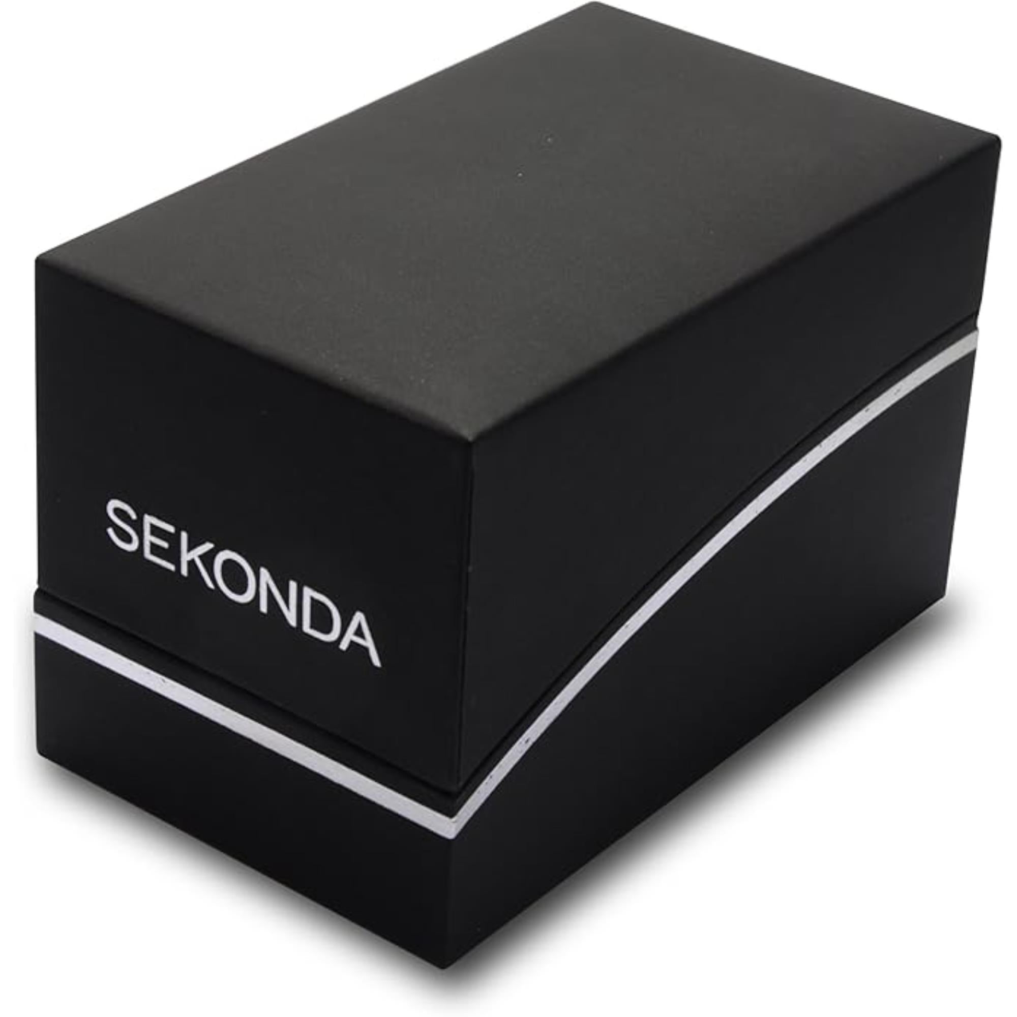 Sekonda Classic Quartz Black Dial Leather Strap Men’s Watch 1842