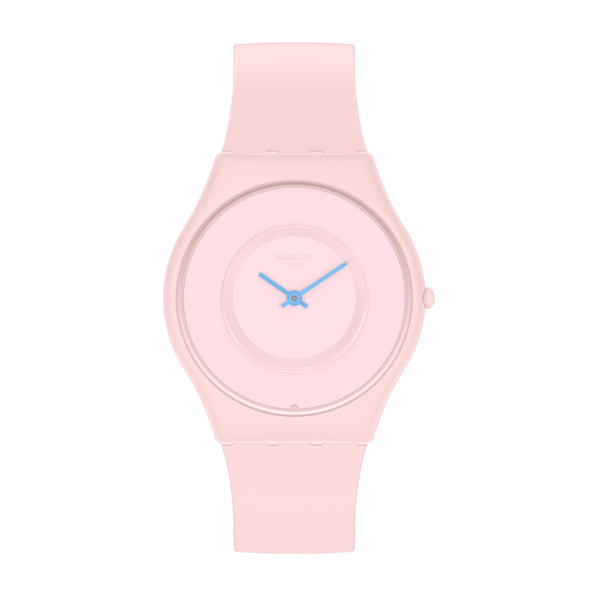 Skin Classic Caricia Rose Quartz Pink Dial Pink Silicone Strap Ladies Watch SS09P100