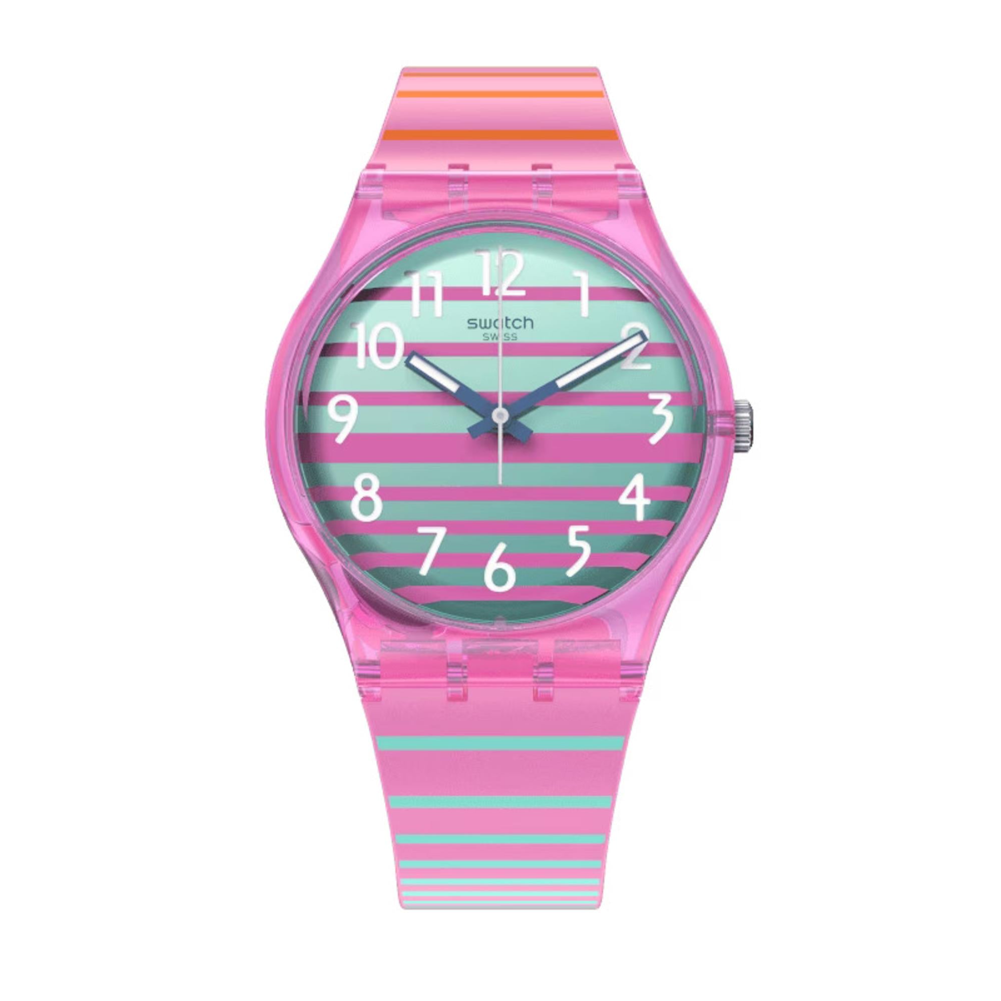 Gent Electrifying Summer Quartz Multi-Coloured Dial Pink Silicone Strap Unisex Watch SO28P105