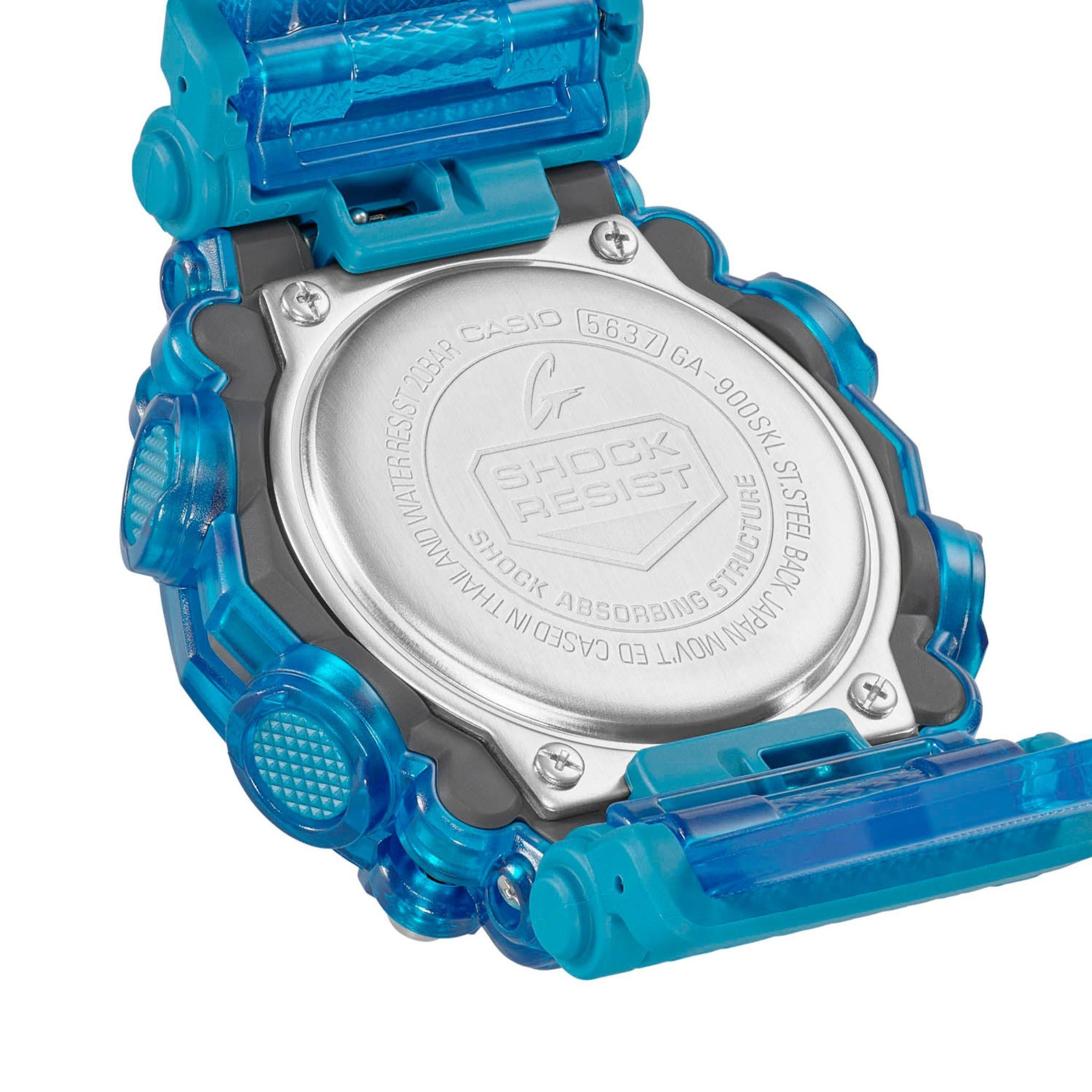 Casio G-Shock "Soundwave" Skeleton Style Blue Digi-Analog Men's Watch GA-900SKL-2AER