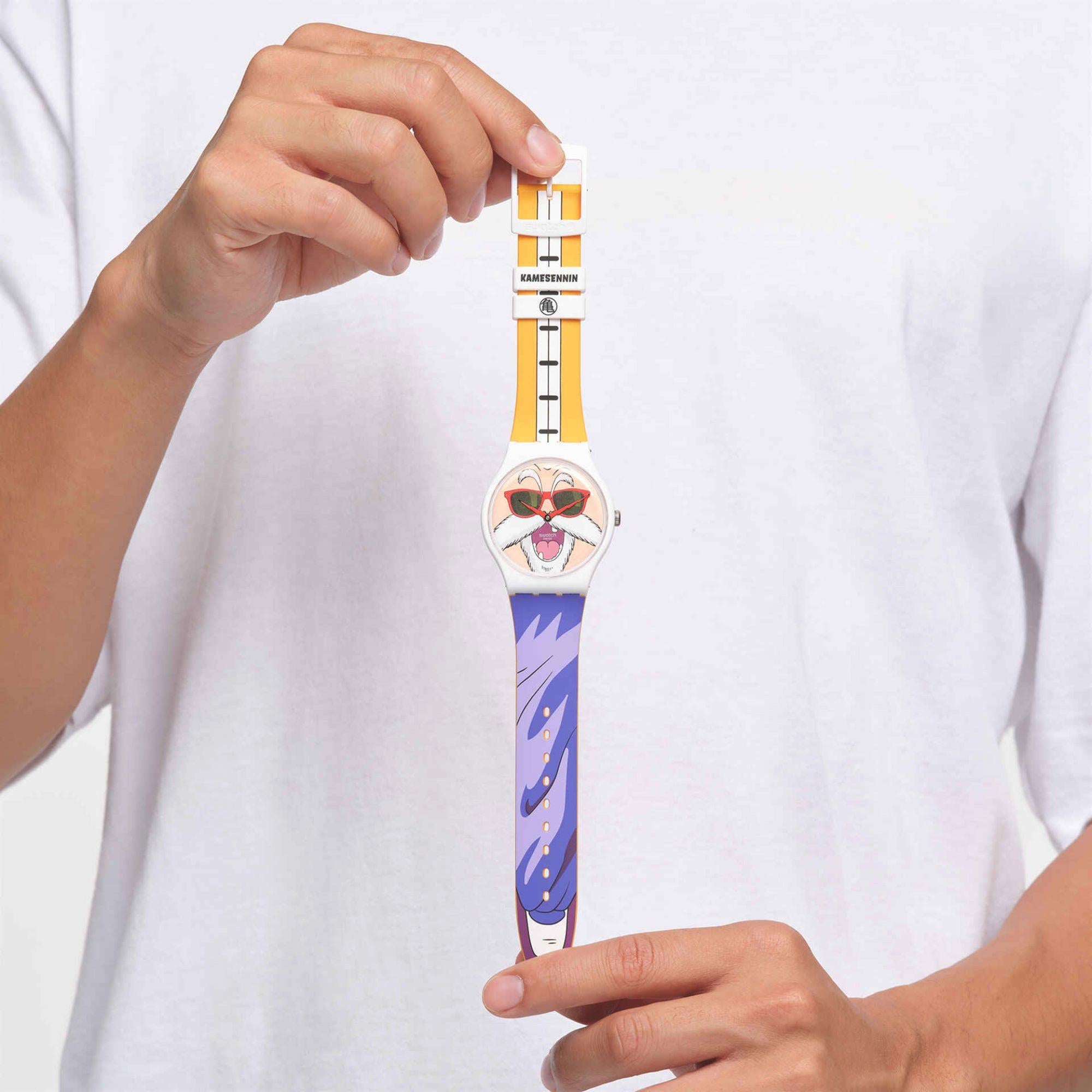 Swatch Dragon Ball Z Kamesennin White Dial Watch SUOZ346