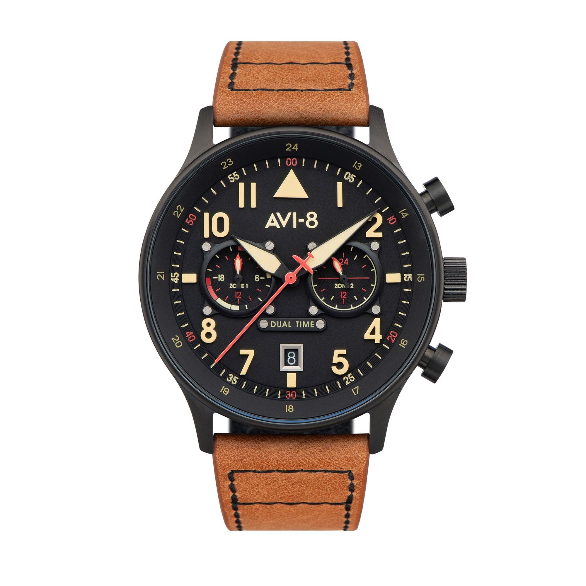 AVI-8 Hawker Hurricane Carey Dual Time Debden Mens Watch AV-4088-03