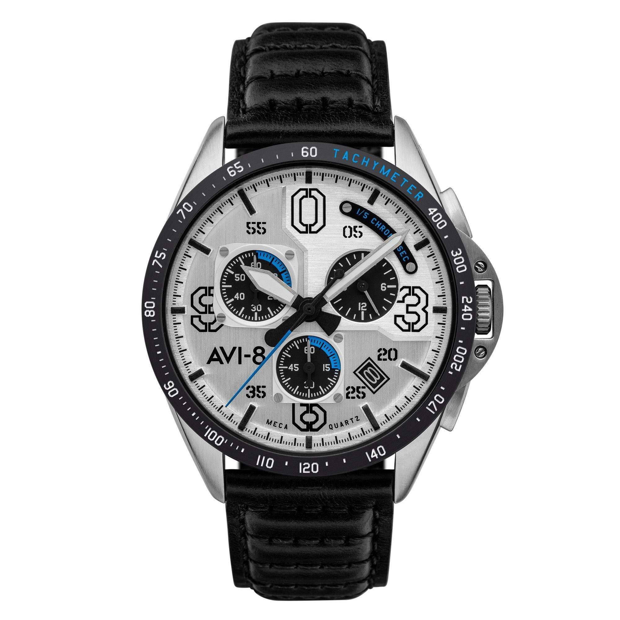 AVI-8 P-51 Mustang Blakeslee Chronograph Command Pilot Mens Watch AV-4077-01