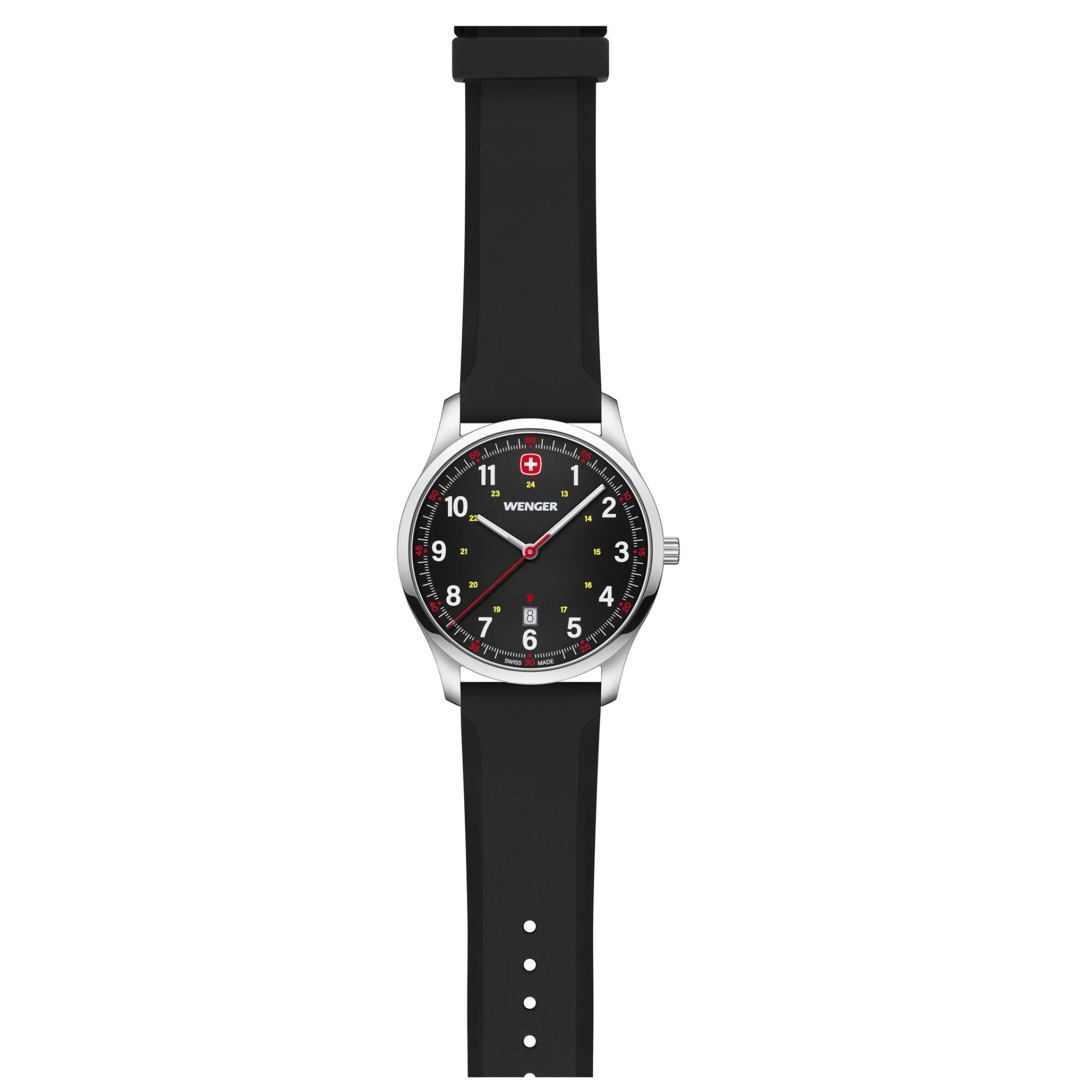 Wenger City Sport Black Dial Black Strap Men's Watch 01.1441.129