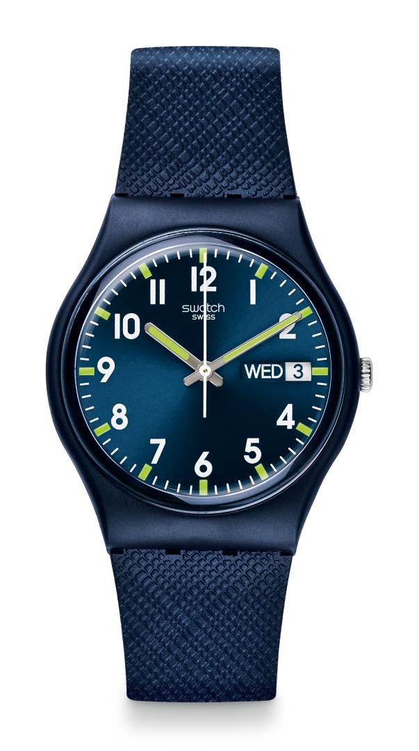 Swatch Sir Case Blue Dial Men's Watch SO28N702